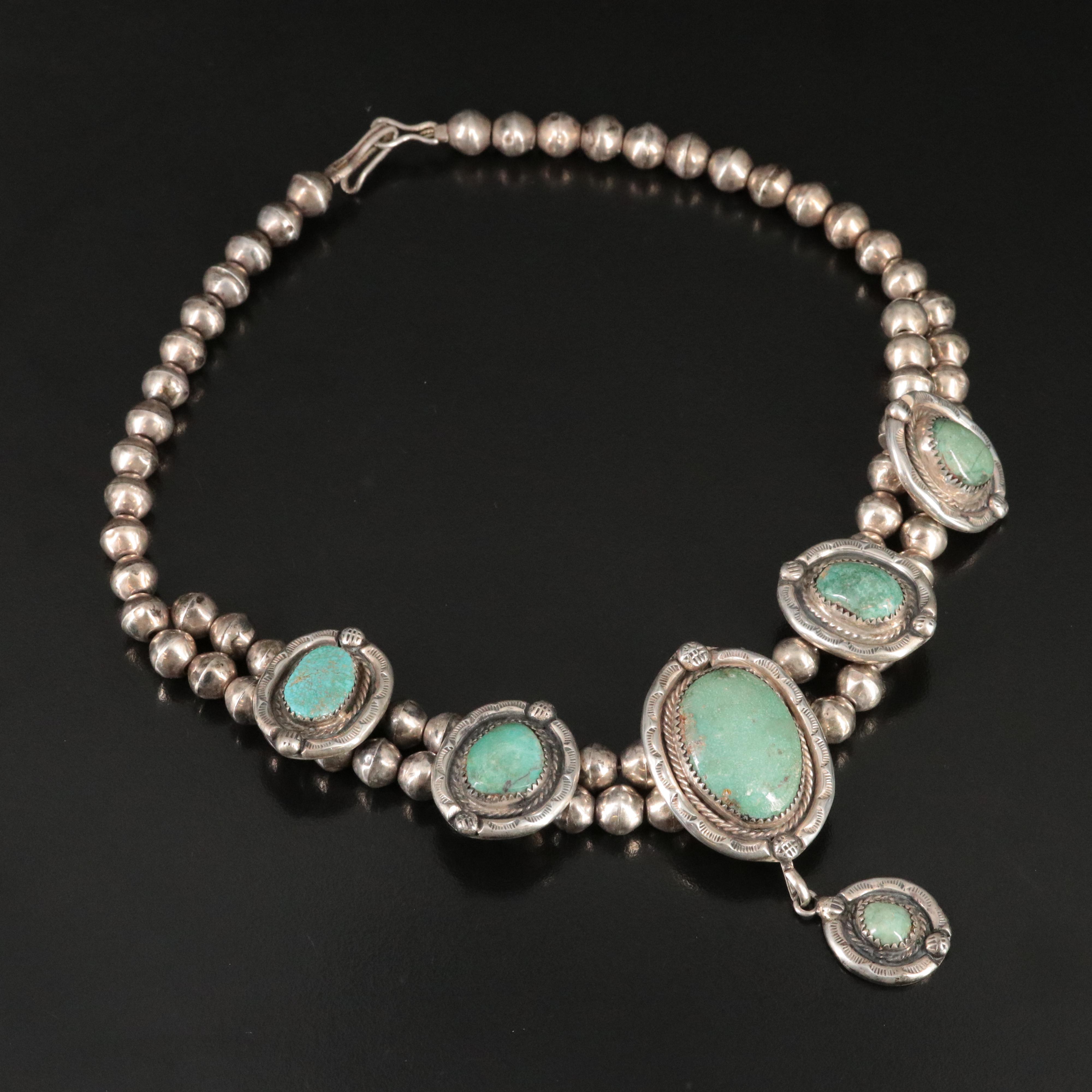 Southwestern Sterling Turquoise Necklace