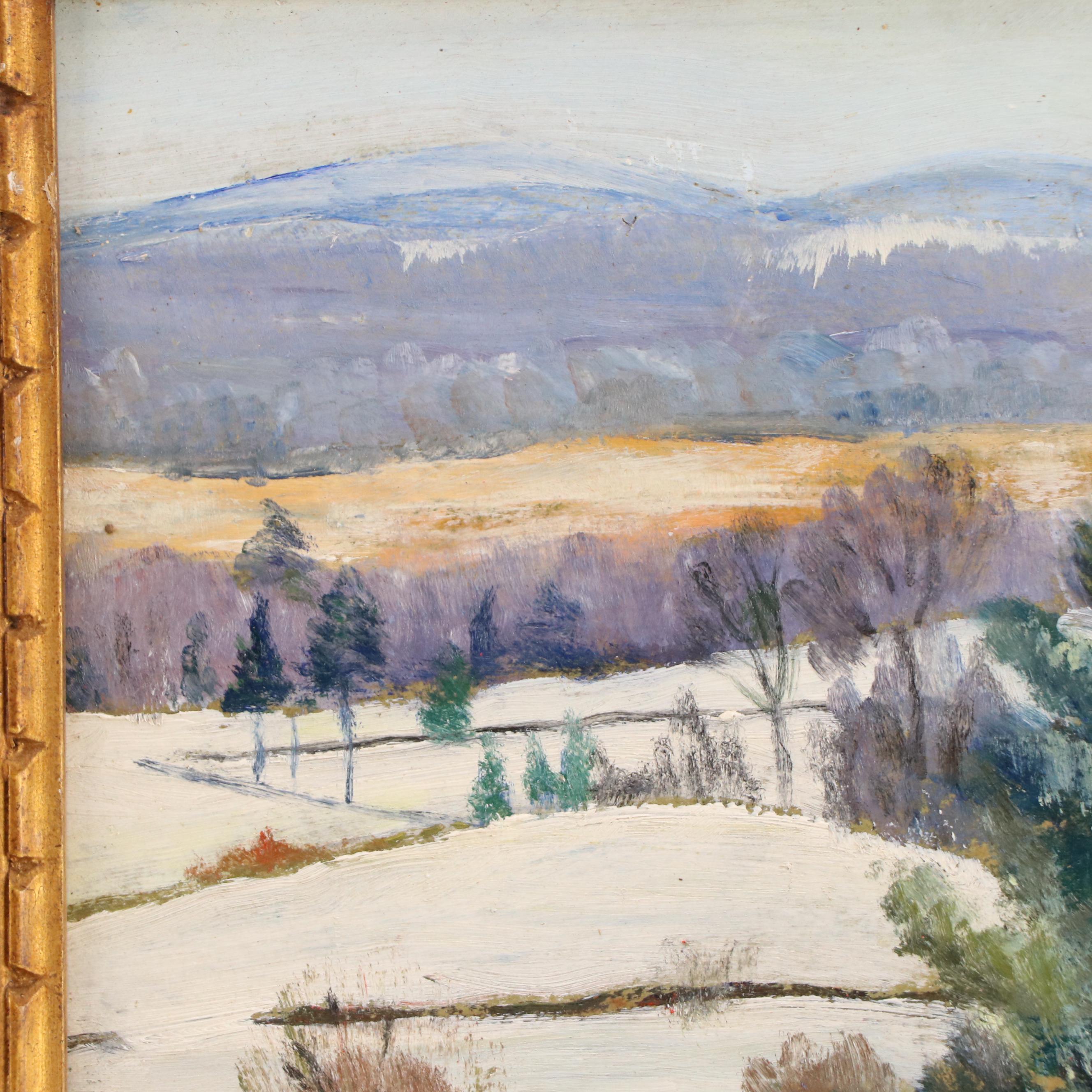 Alla Prima Snowy Landscape Oil Painting