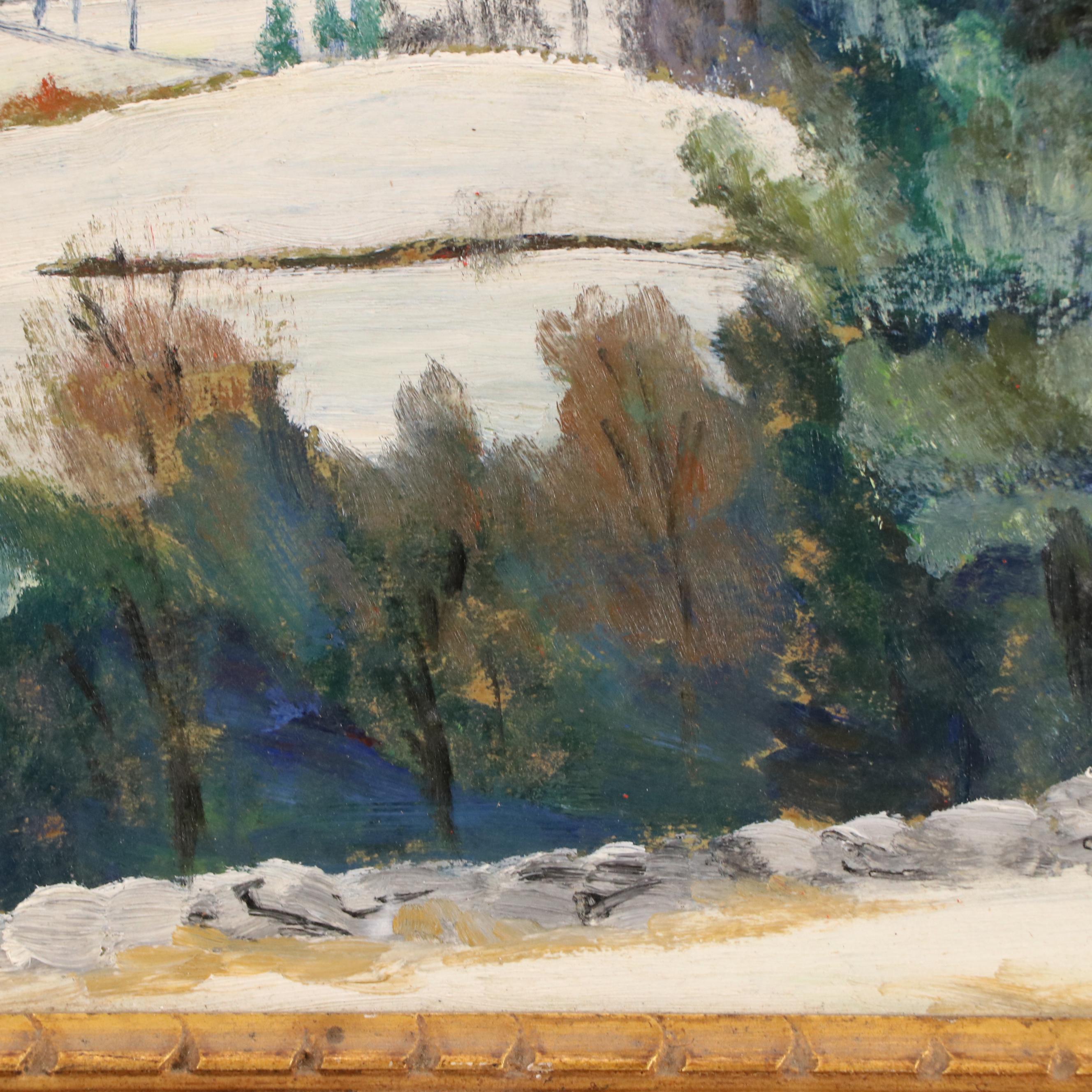 Alla Prima Snowy Landscape Oil Painting