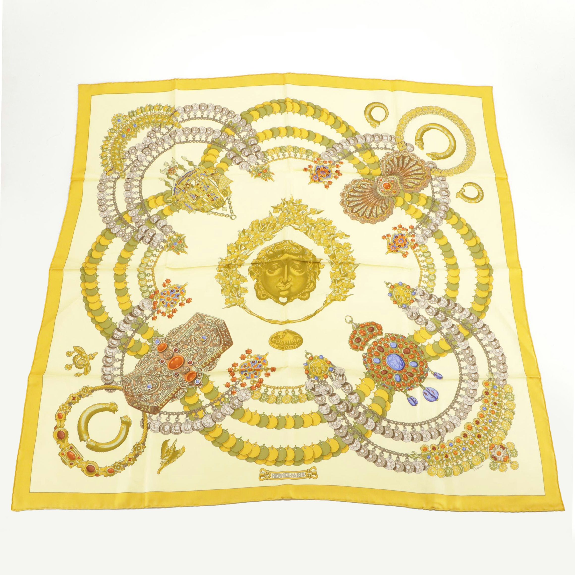 Hermès "Kosmima" Scarf 90 in Silk Twill