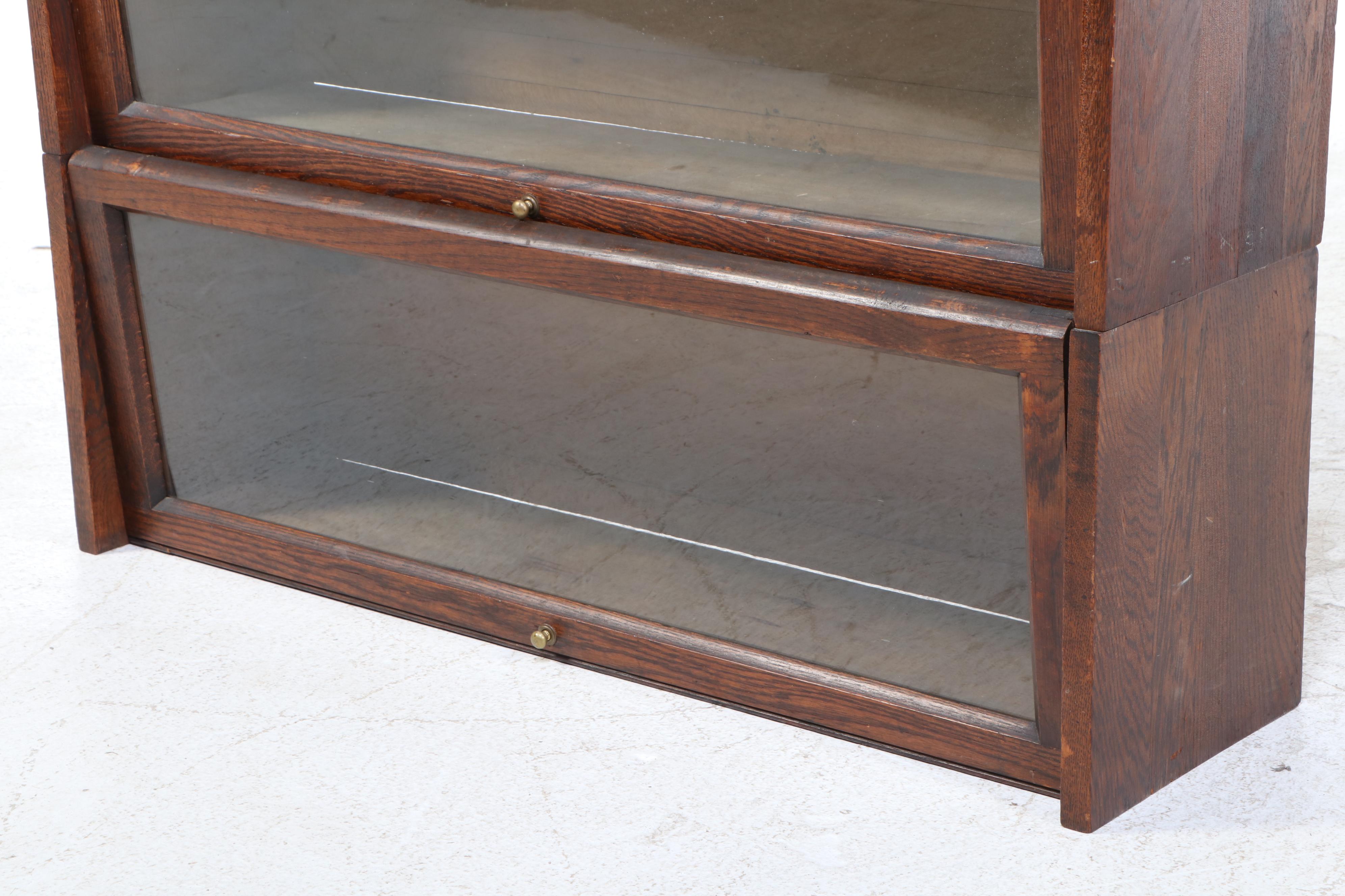 Lundstrom Oak Four-Stack Barrister's Bookcase w/ Base Drawer, Early 20th Century