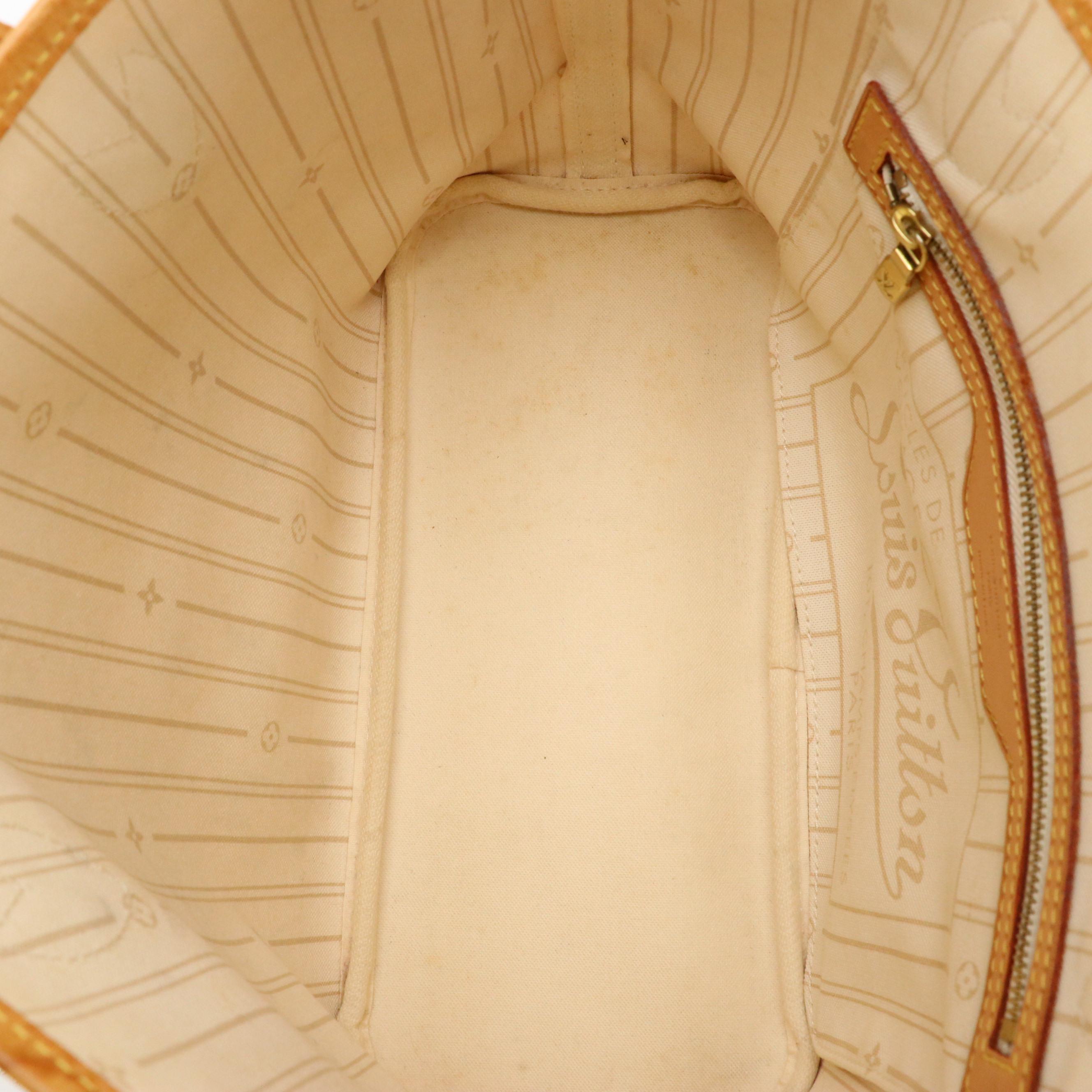 Louis Vuitton Neverfull PM Tote in Damier Azur Canvas and Leather