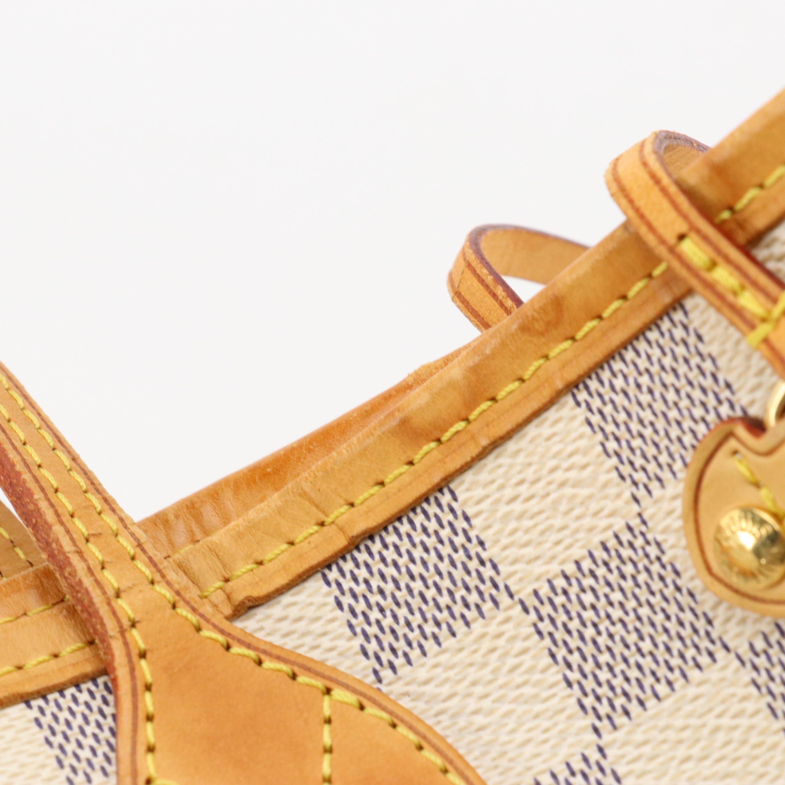 Louis Vuitton Neverfull PM Tote in Damier Azur Canvas and Leather