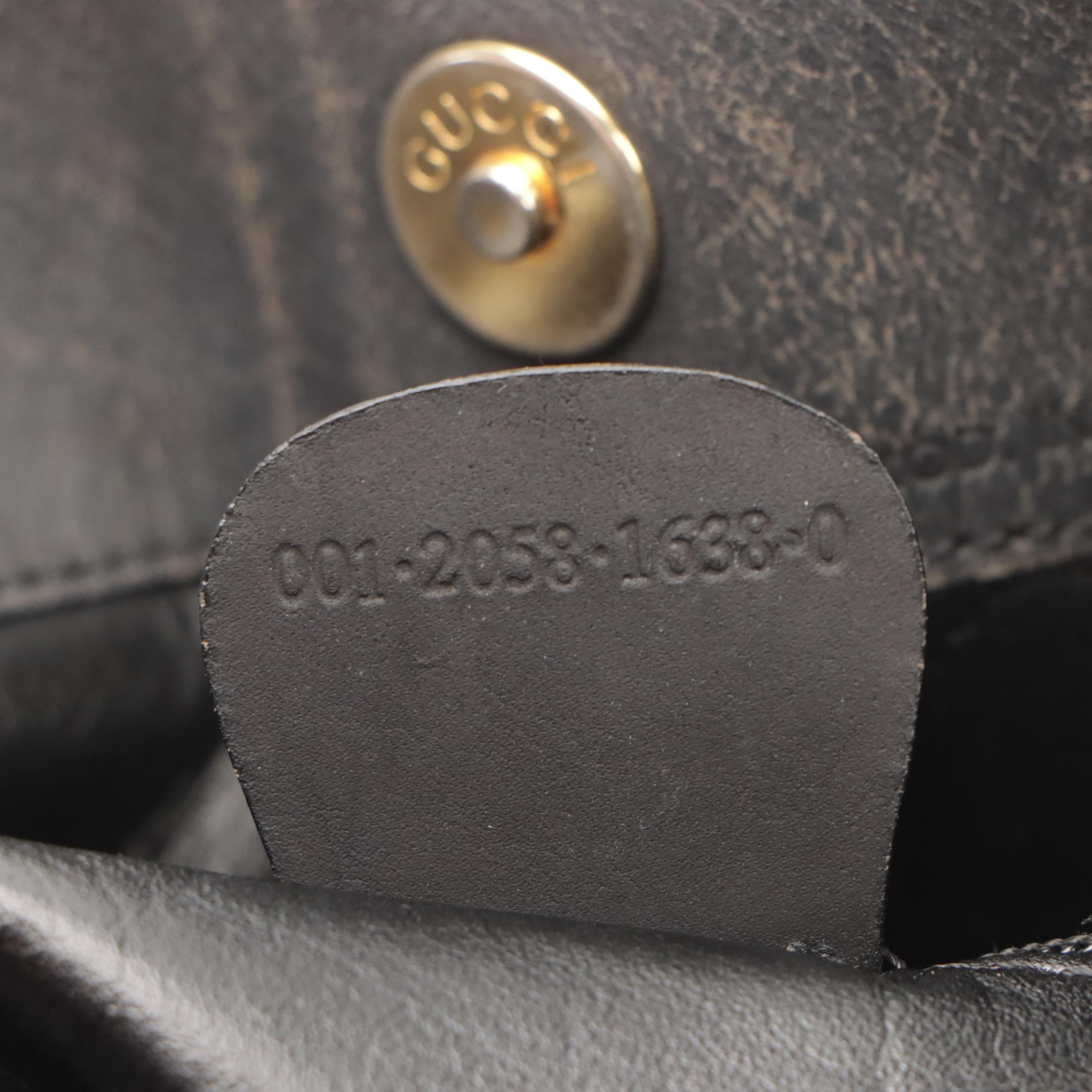 Gucci Bamboo Handle Two-Way Tote in Black Suede and Leather