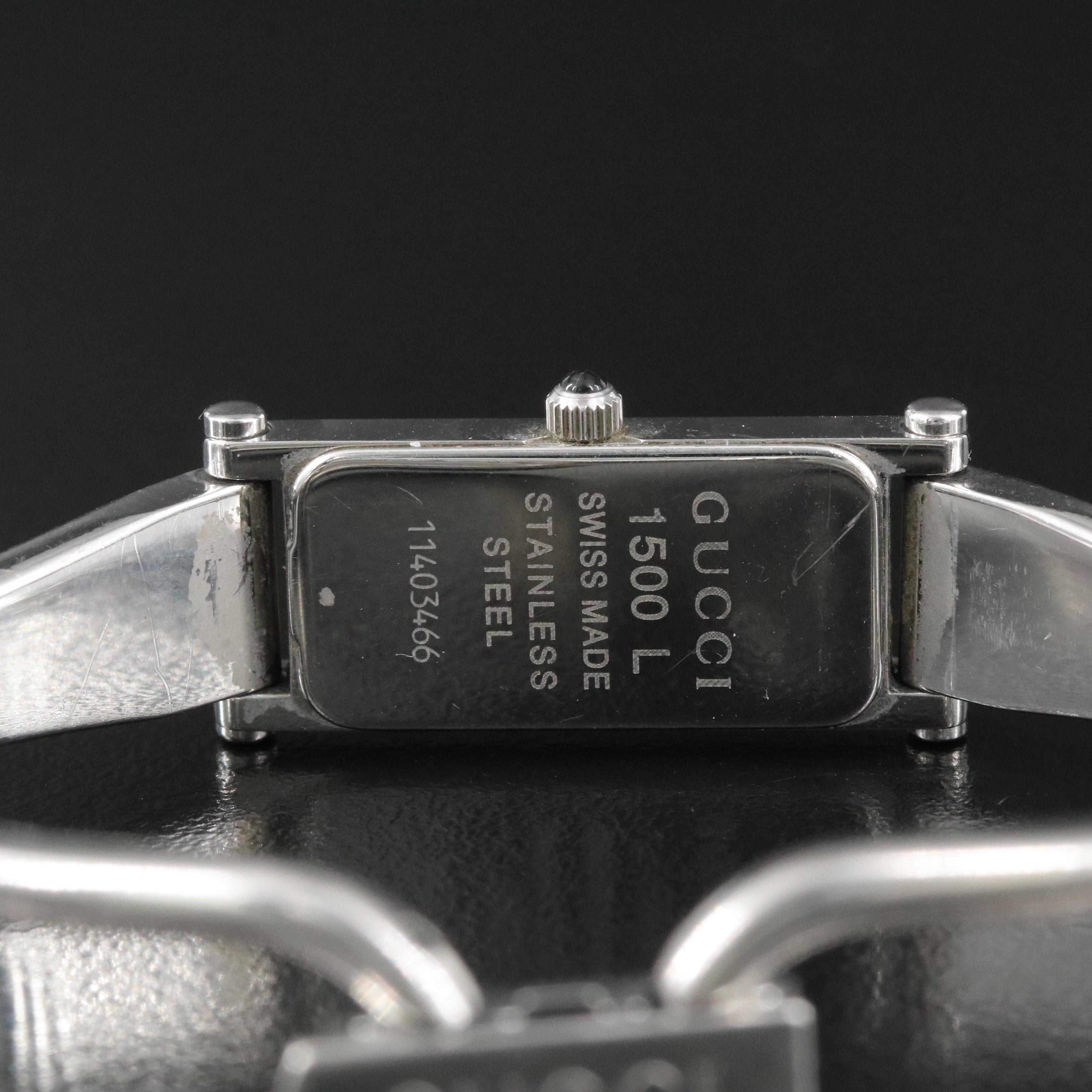 Gucci 1500L Silver Dial 14mm Steel Quartz Watch