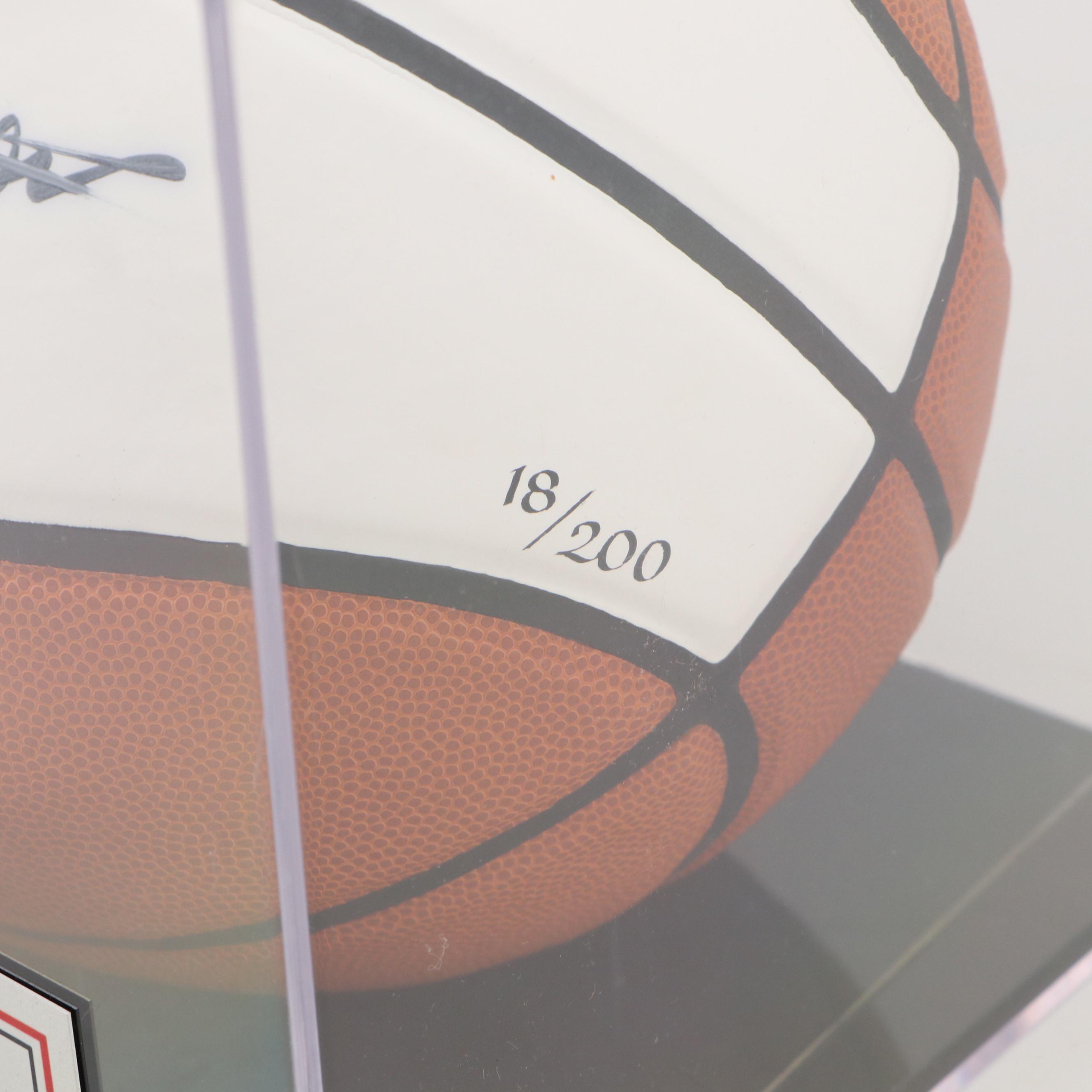 Oscar Robertson Signed Adidas Basketball with Hall of Fame Display