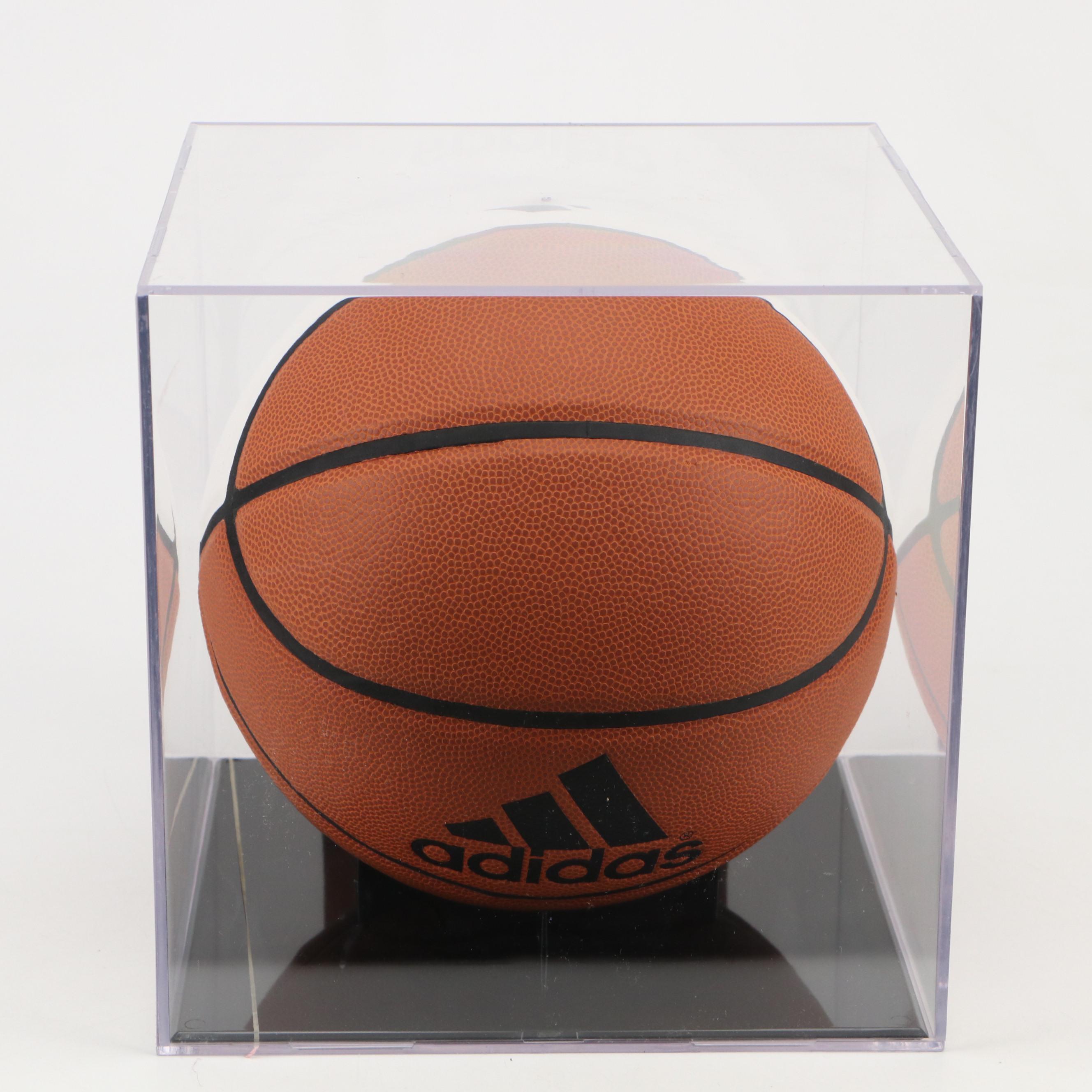 Oscar Robertson Signed Adidas Basketball with Hall of Fame Display