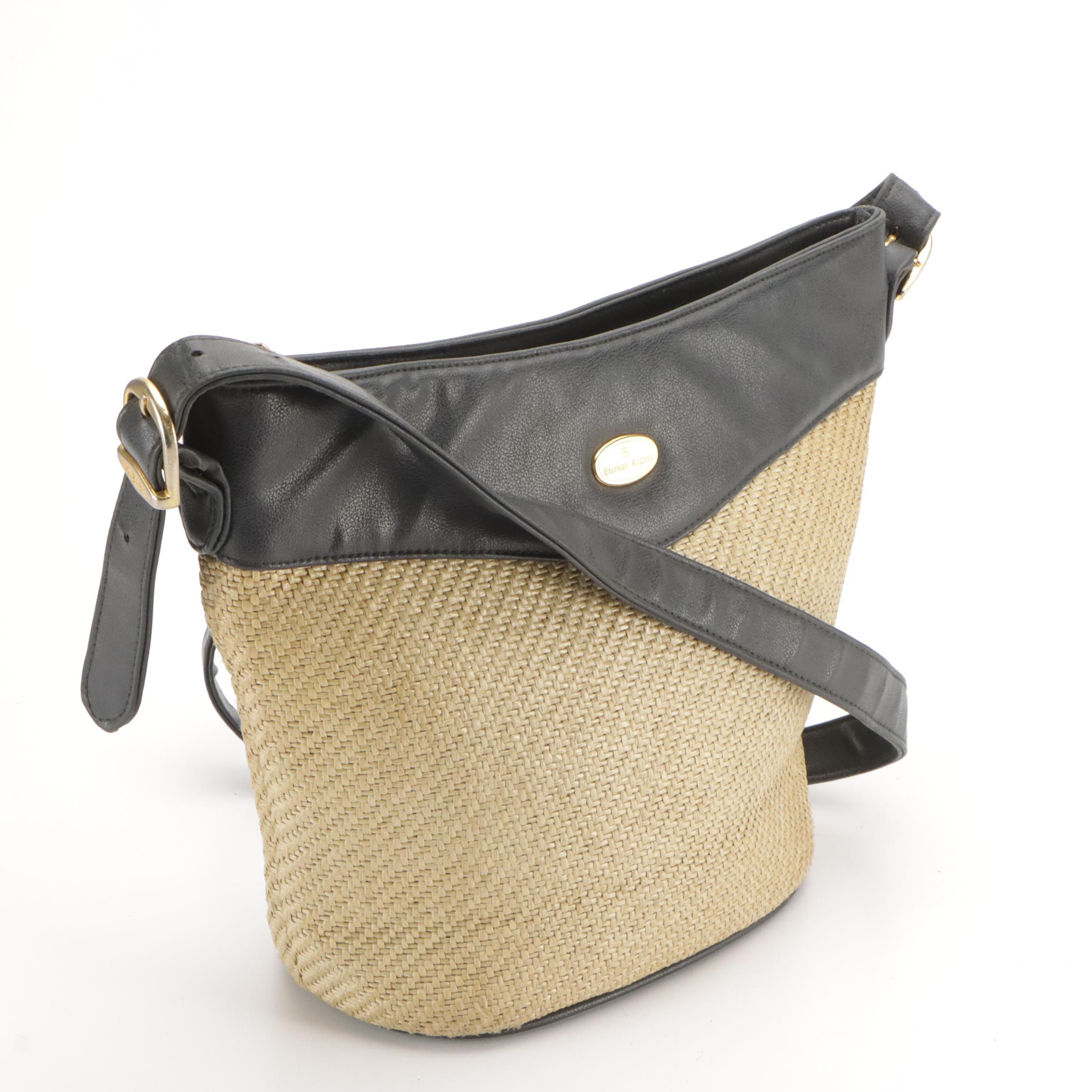 Etienne Aigner Woven Bags in Synthetic Fiber with Faux Leather Trim