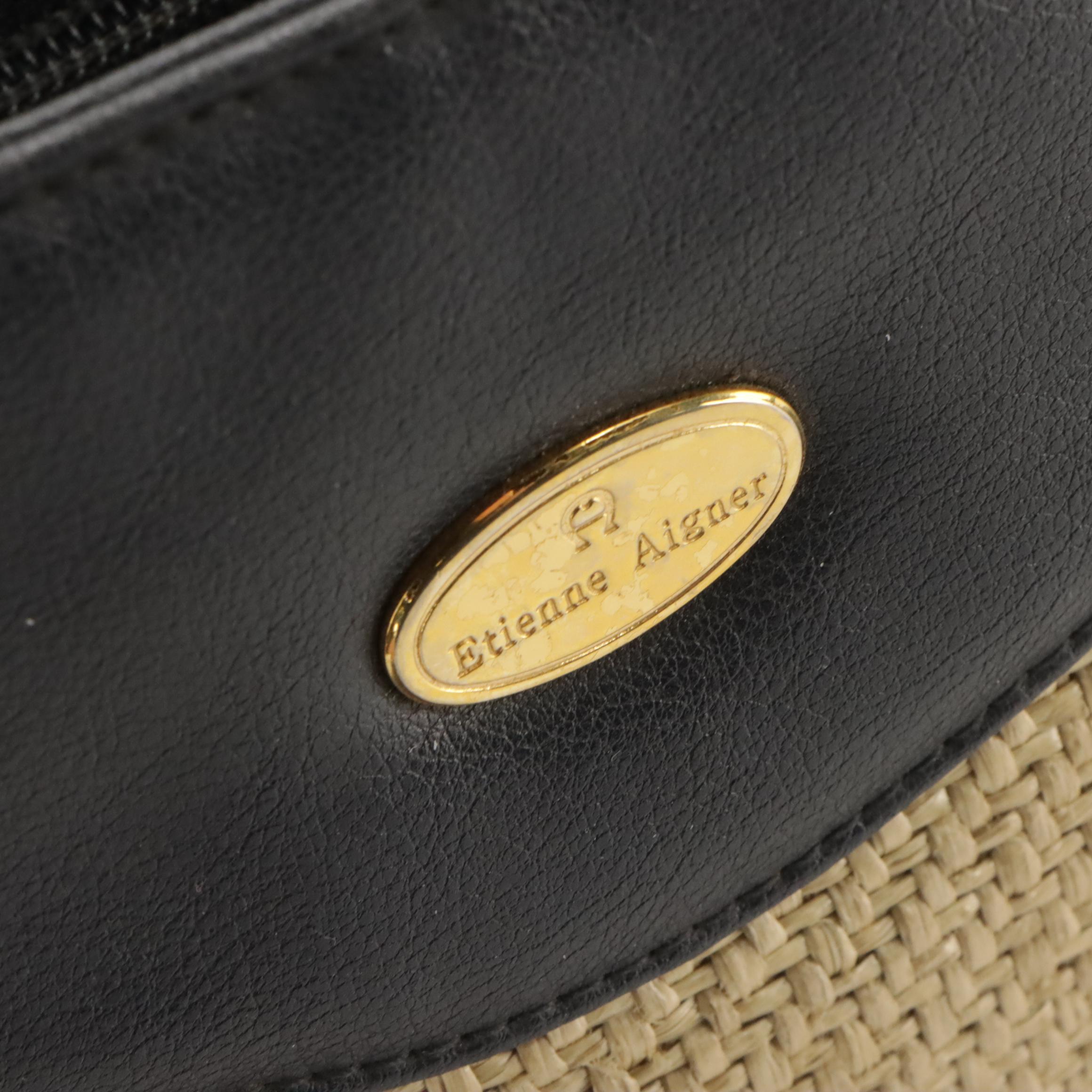 Etienne Aigner Woven Bags in Synthetic Fiber with Faux Leather Trim