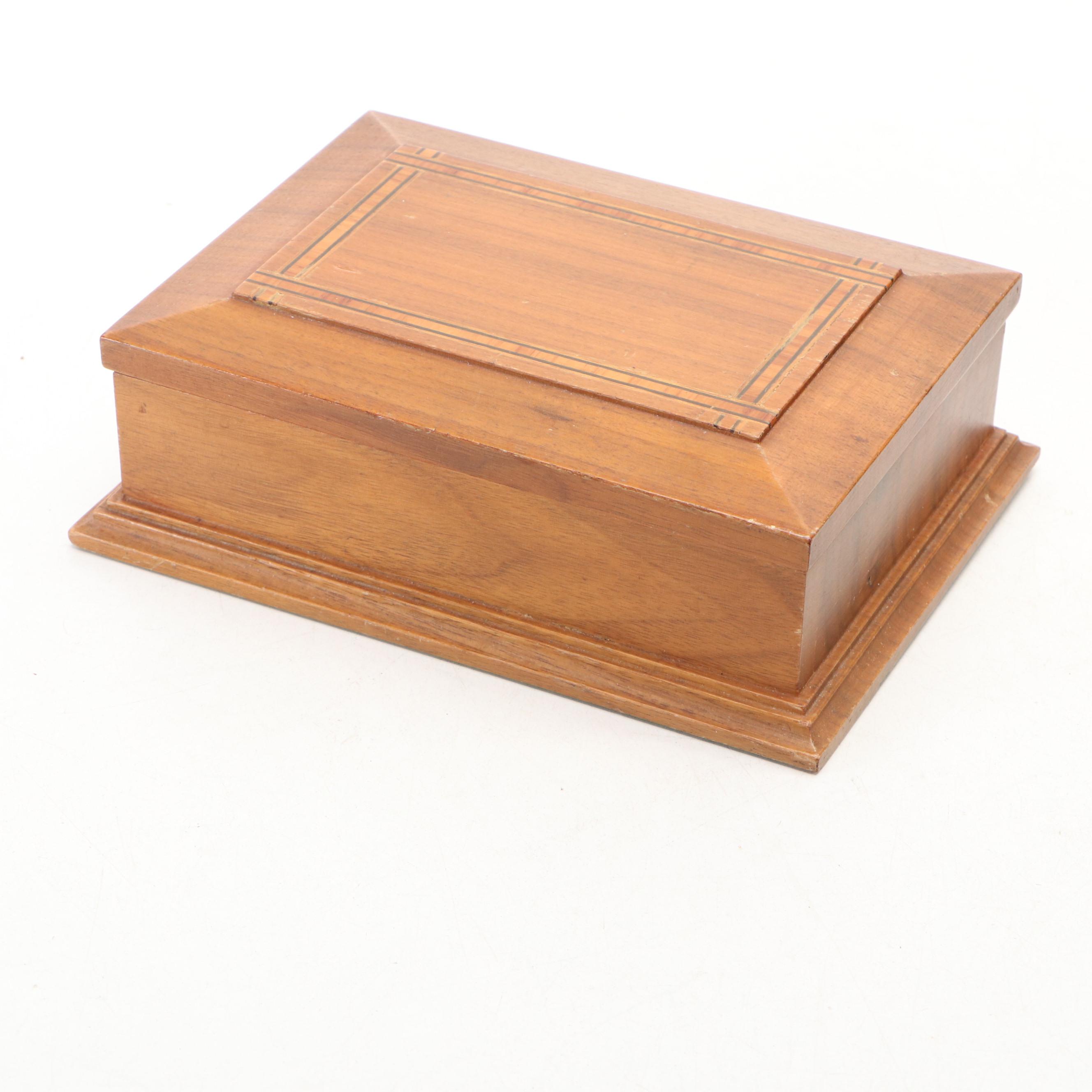 Grand Tour Carved Wood Lion of Lucerne Figurine with Other Wooden Boxes