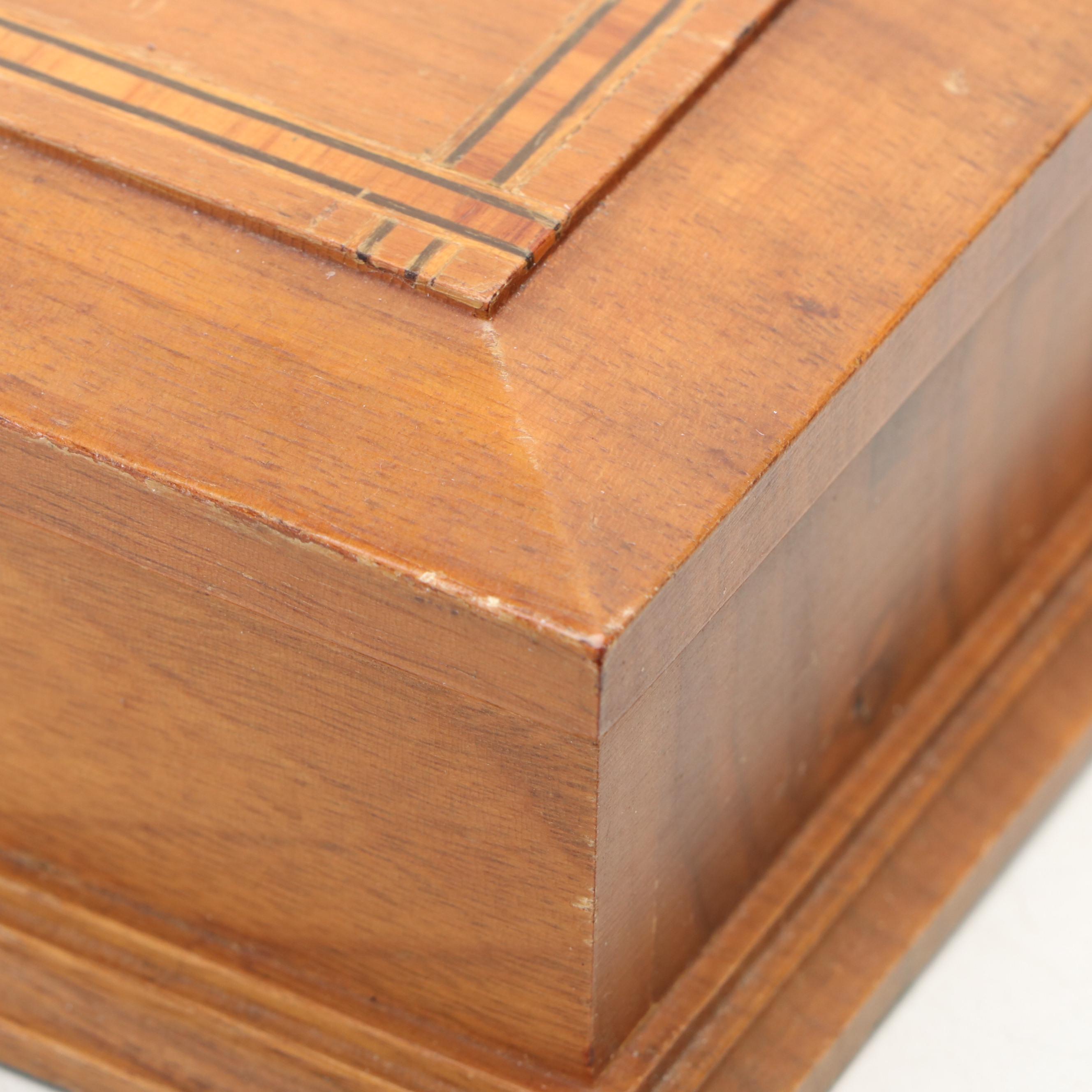 Grand Tour Carved Wood Lion of Lucerne Figurine with Other Wooden Boxes