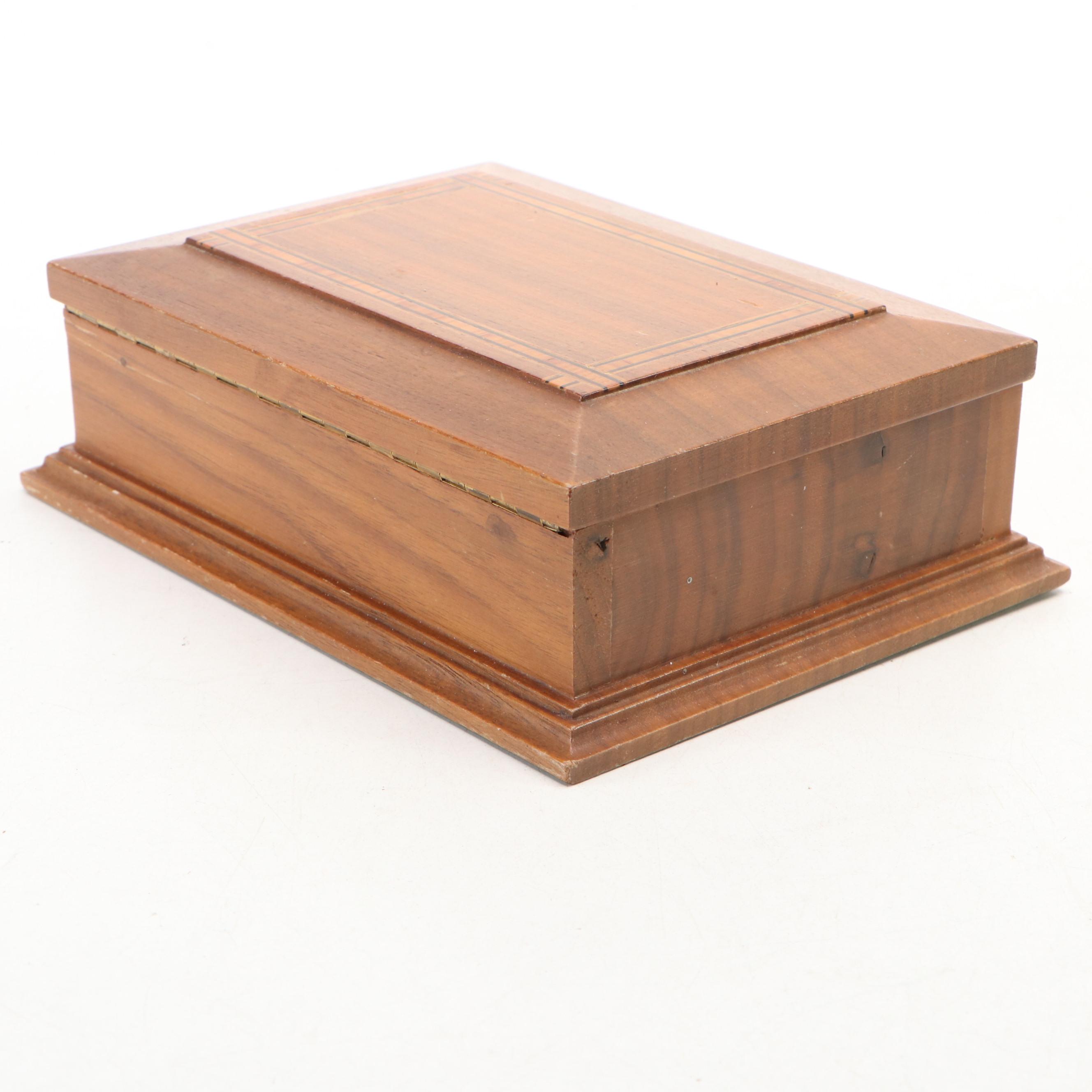 Grand Tour Carved Wood Lion of Lucerne Figurine with Other Wooden Boxes