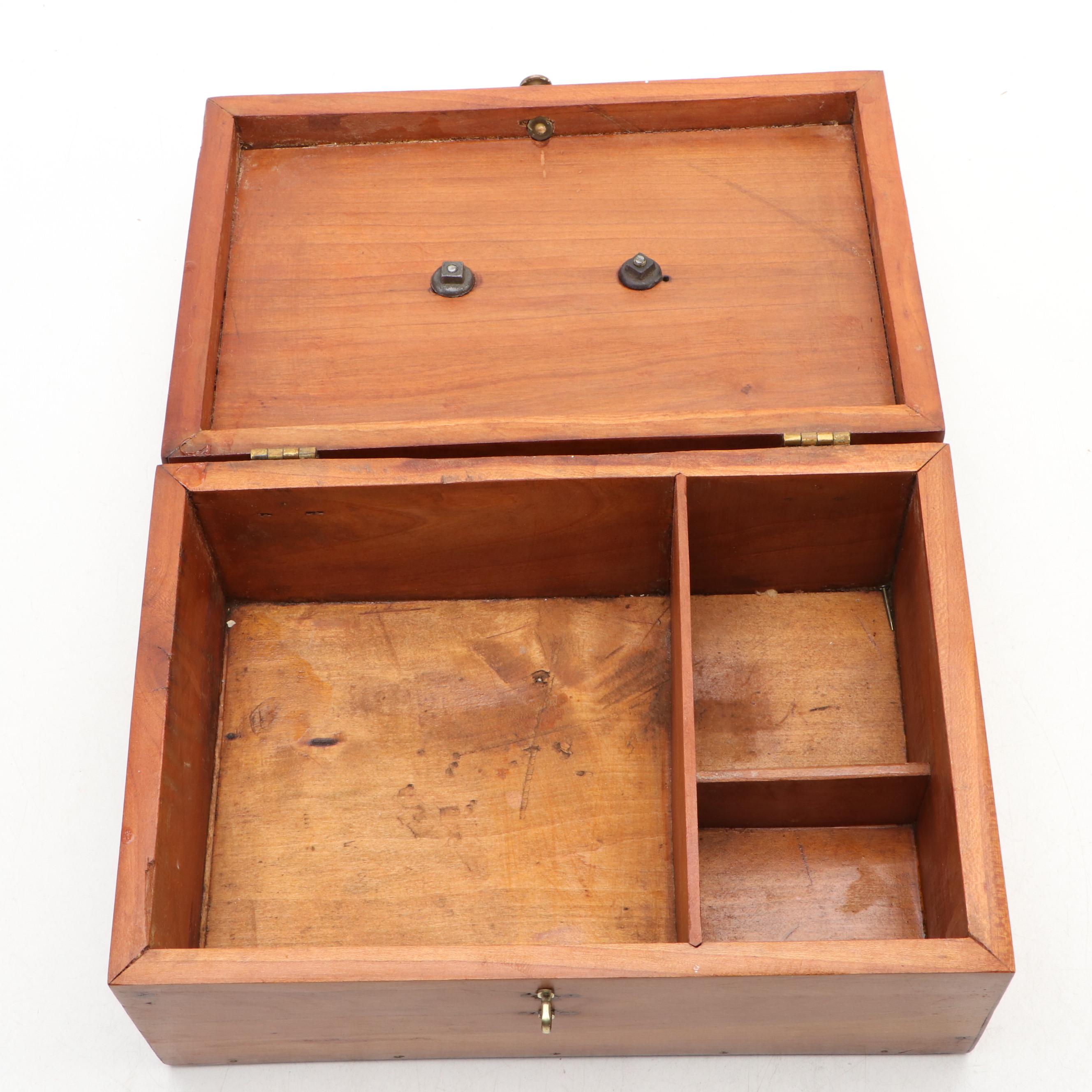 Grand Tour Carved Wood Lion of Lucerne Figurine with Other Wooden Boxes