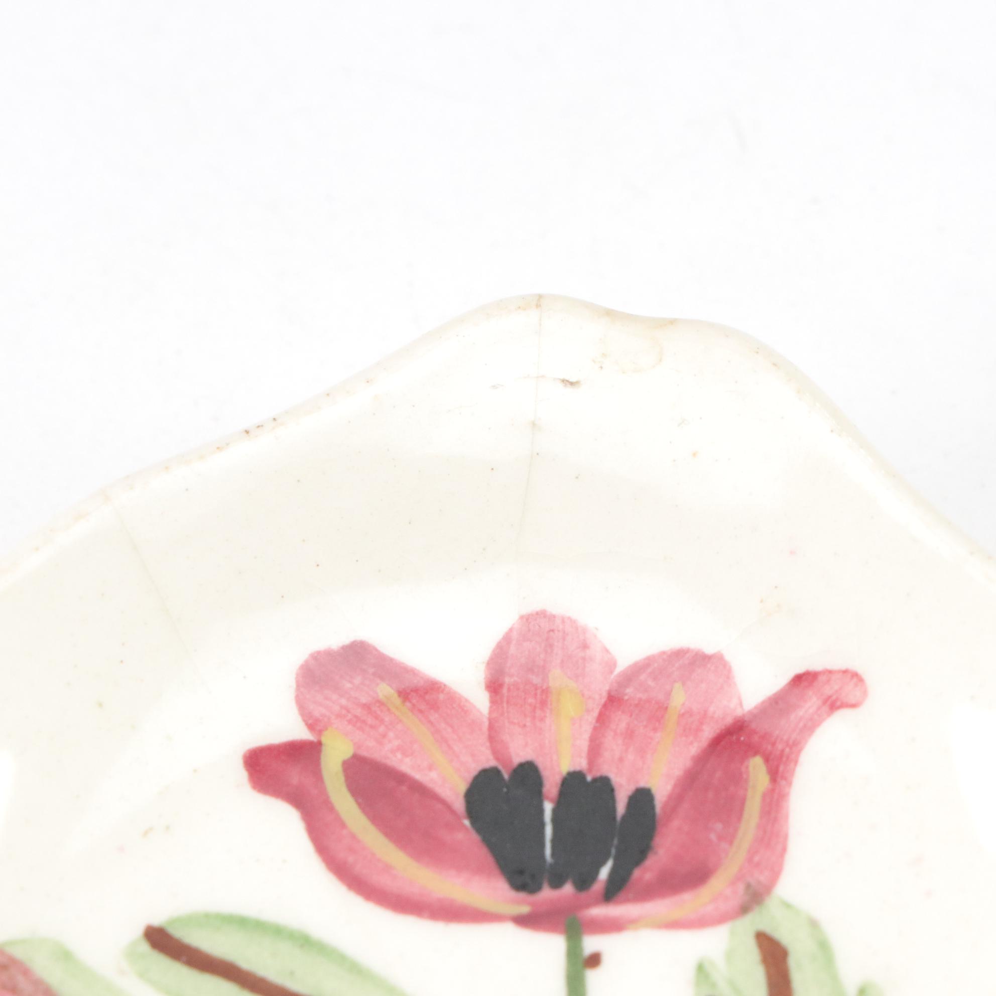 Etruscan Majolica Butterpats, Roseville Pitcher & Williamsburg Stoneware Pair