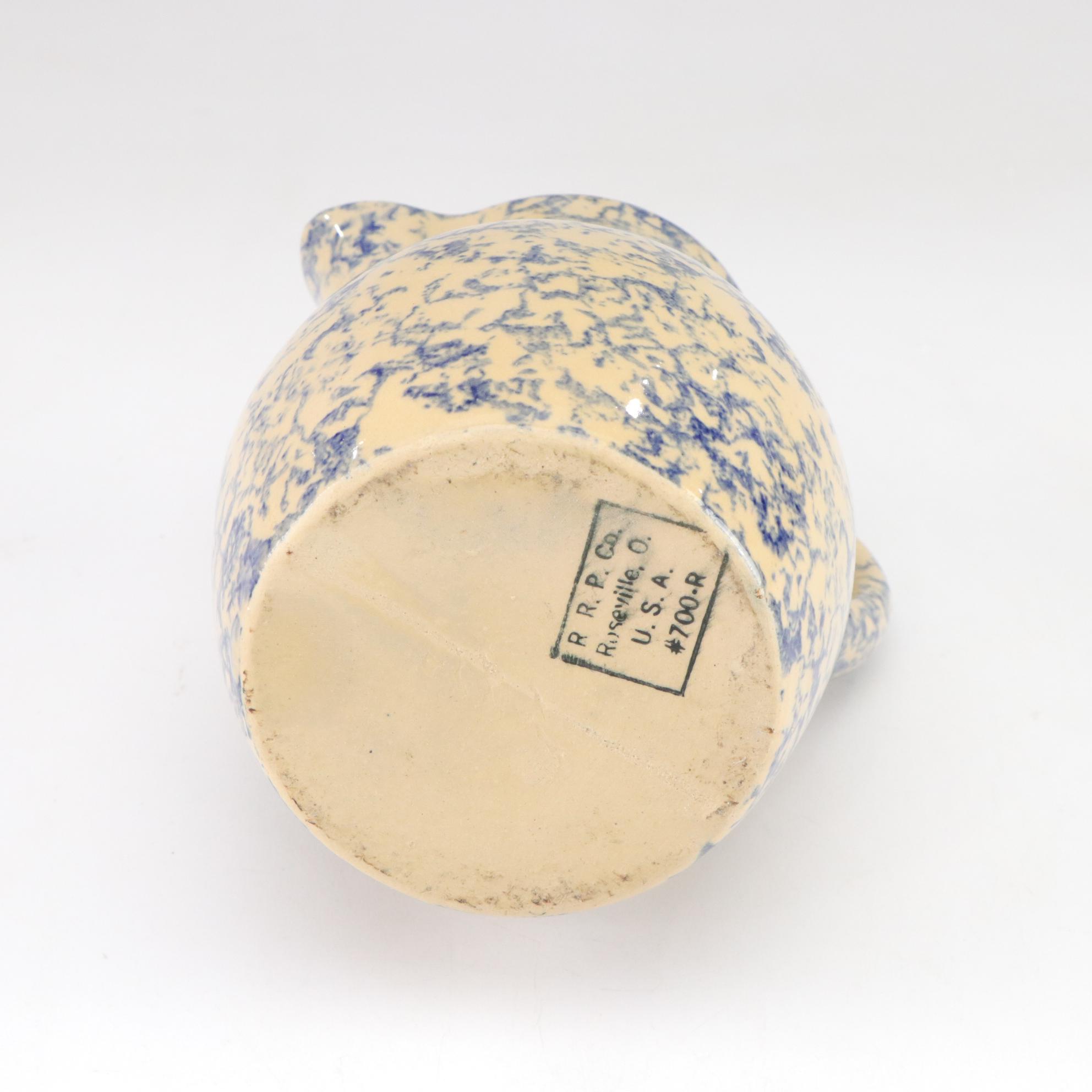 Etruscan Majolica Butterpats, Roseville Pitcher & Williamsburg Stoneware Pair