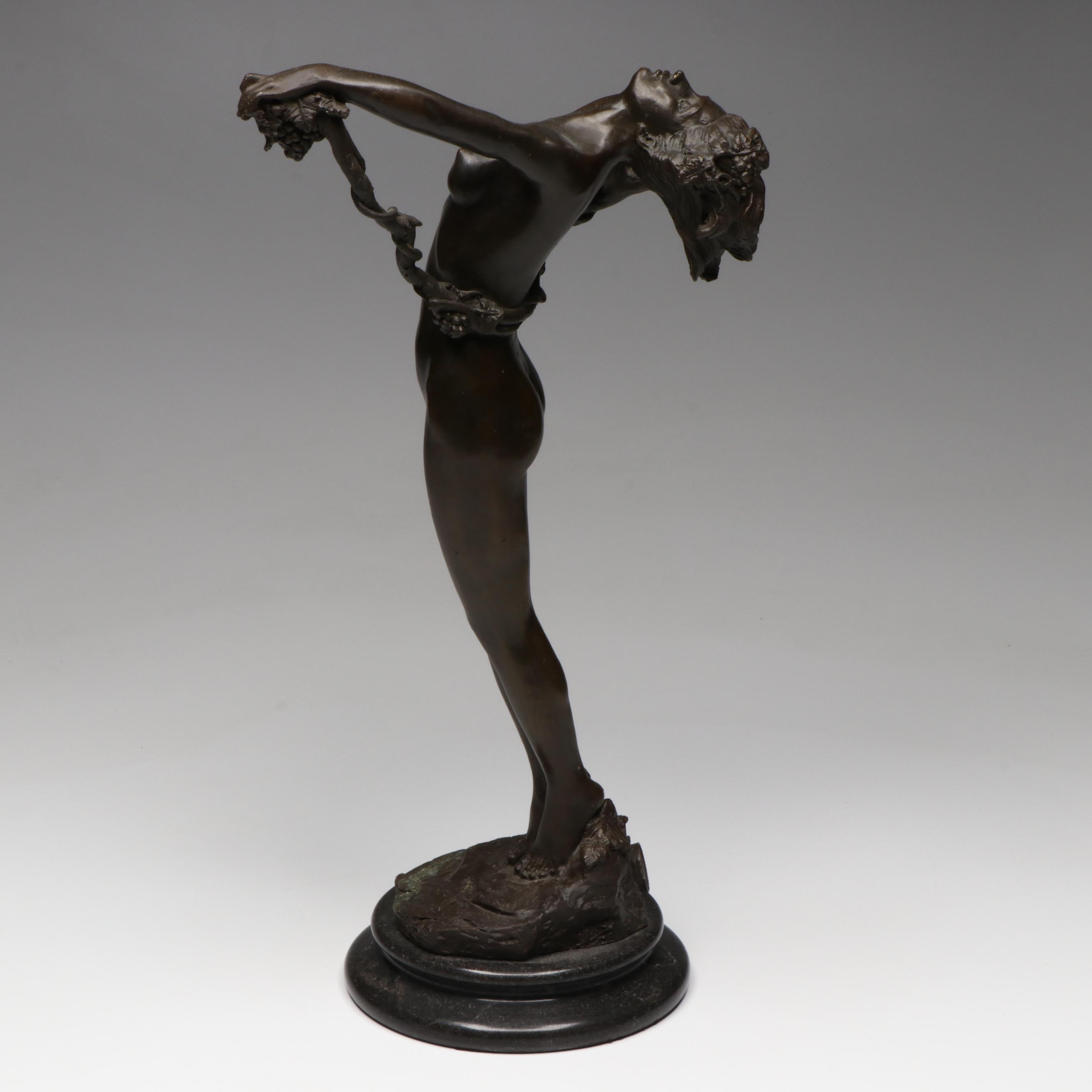 After Harriet Whitney Frishmuth "The Vine" Bronze Nude Statuette