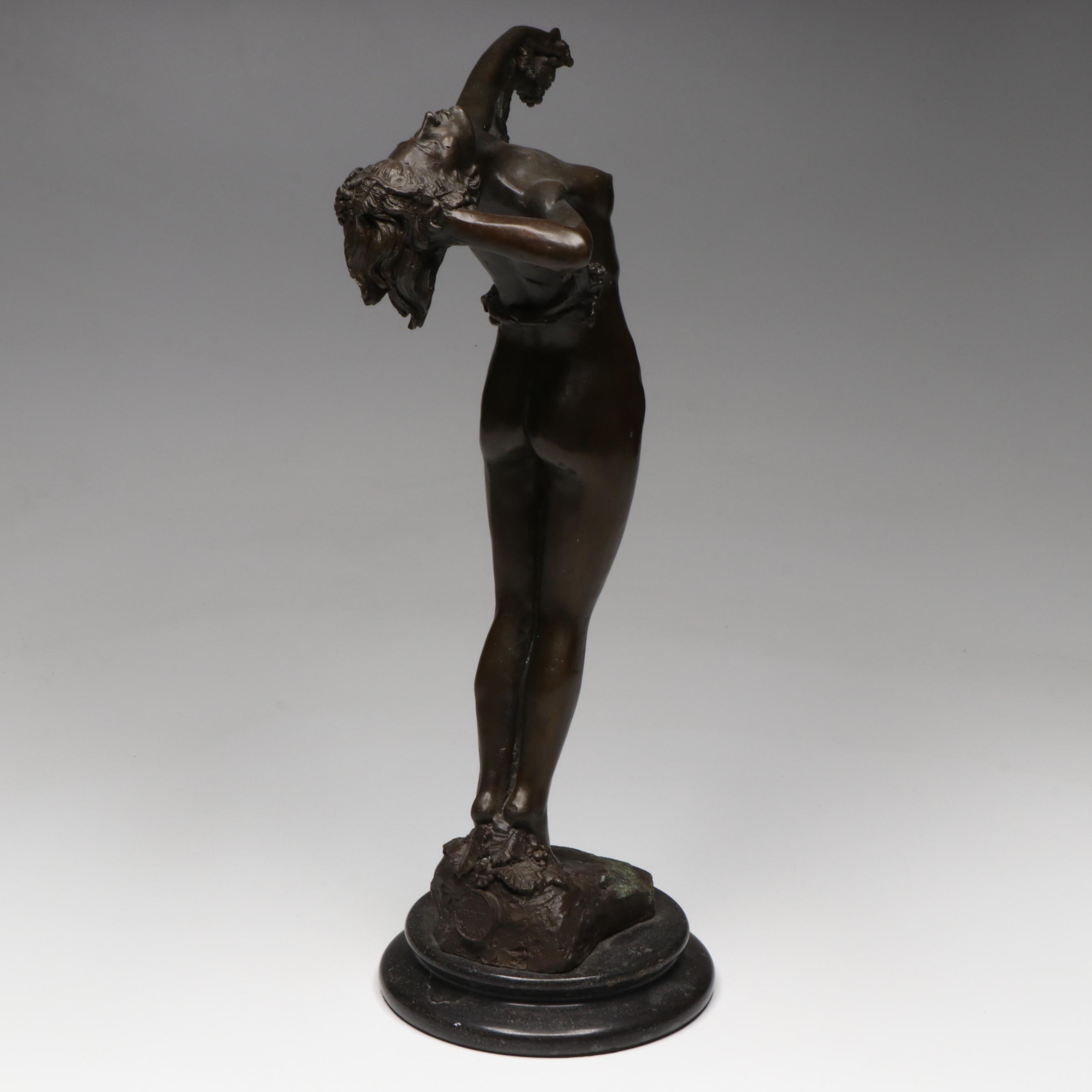 After Harriet Whitney Frishmuth "The Vine" Bronze Nude Statuette