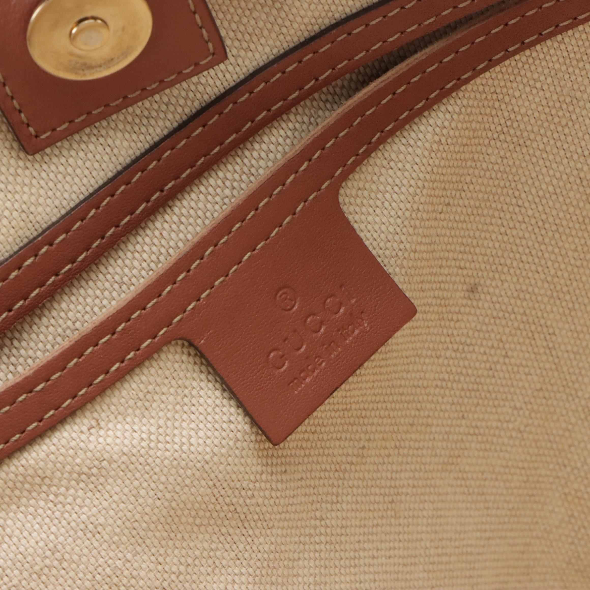 Gucci Joy Tote in GG Supreme Star Canvas with Leather Trim