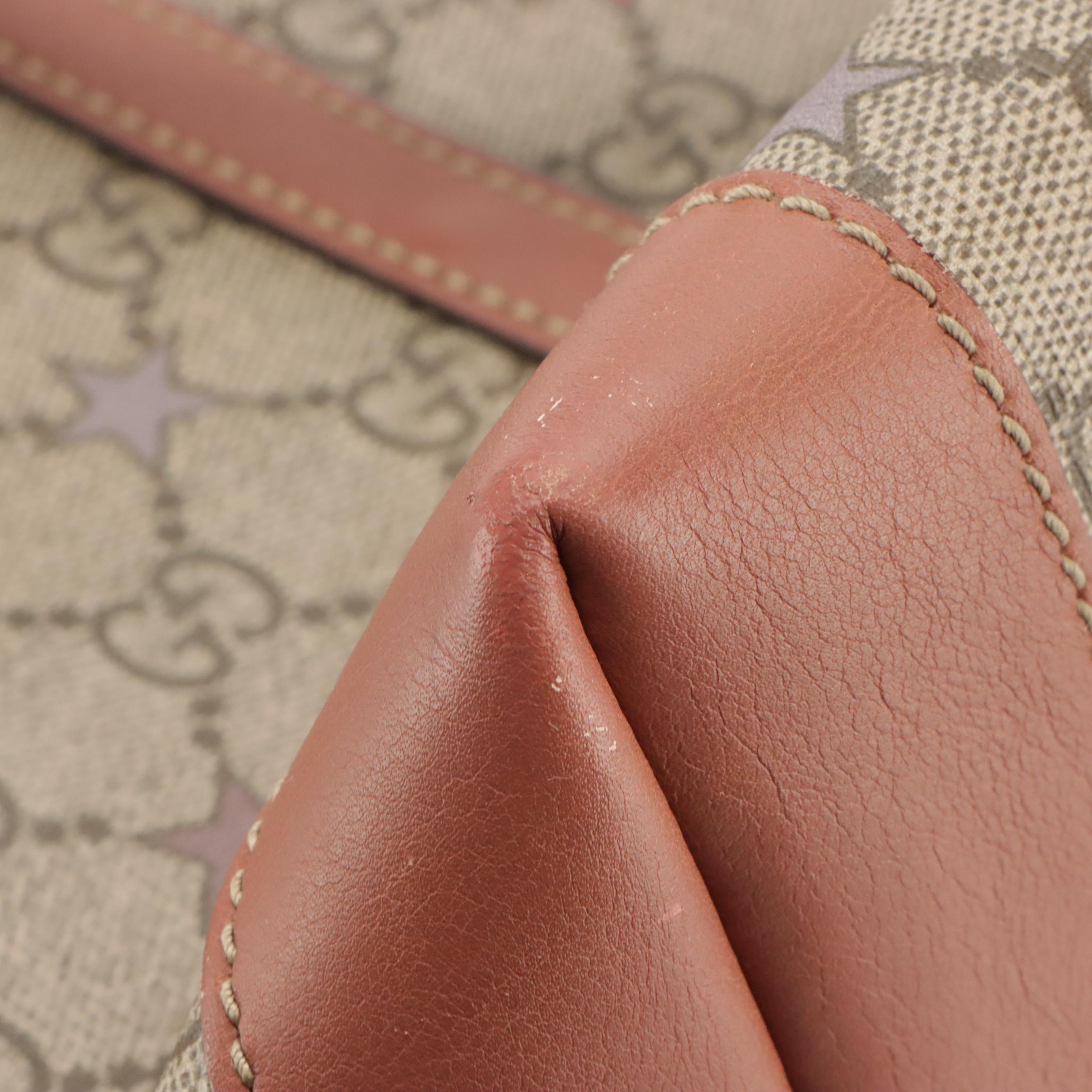 Gucci Joy Tote in GG Supreme Star Canvas with Leather Trim