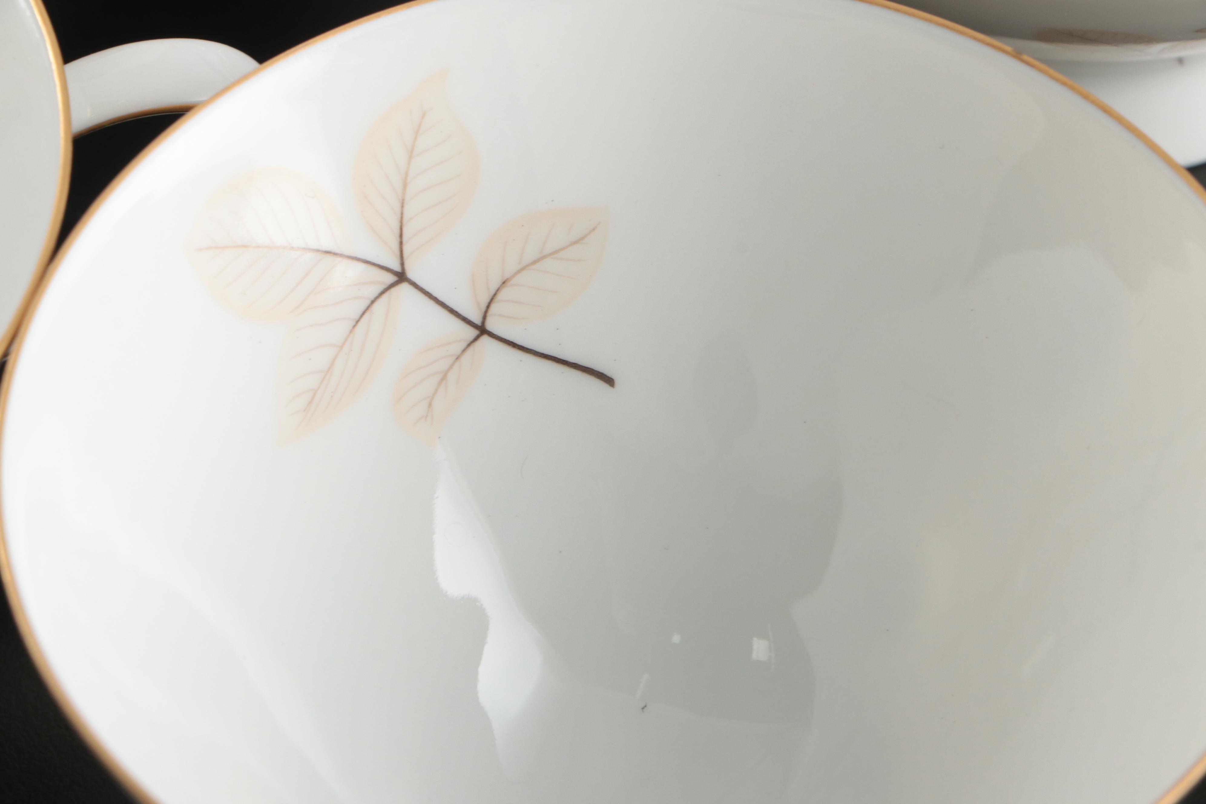 Rosenthal "Shadow Rose" Porcelain Dinnerware, Mid to Late 20th Century