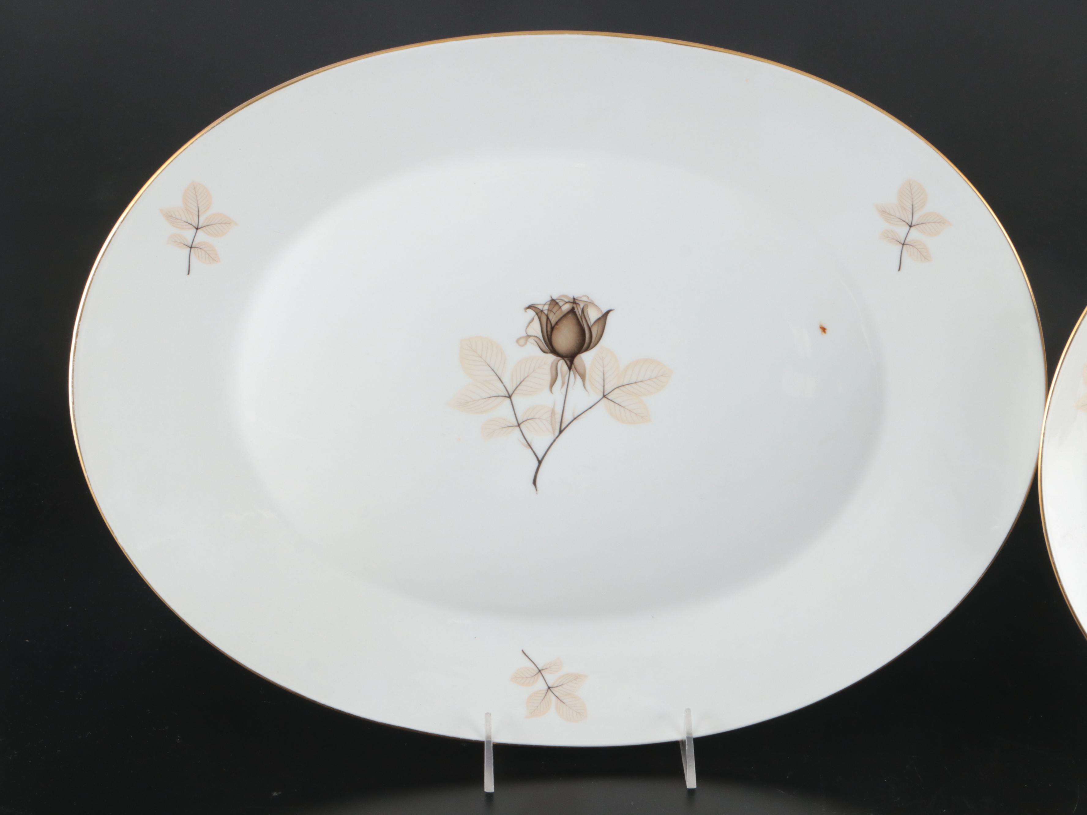 Rosenthal "Shadow Rose" Porcelain Dinnerware, Mid to Late 20th Century