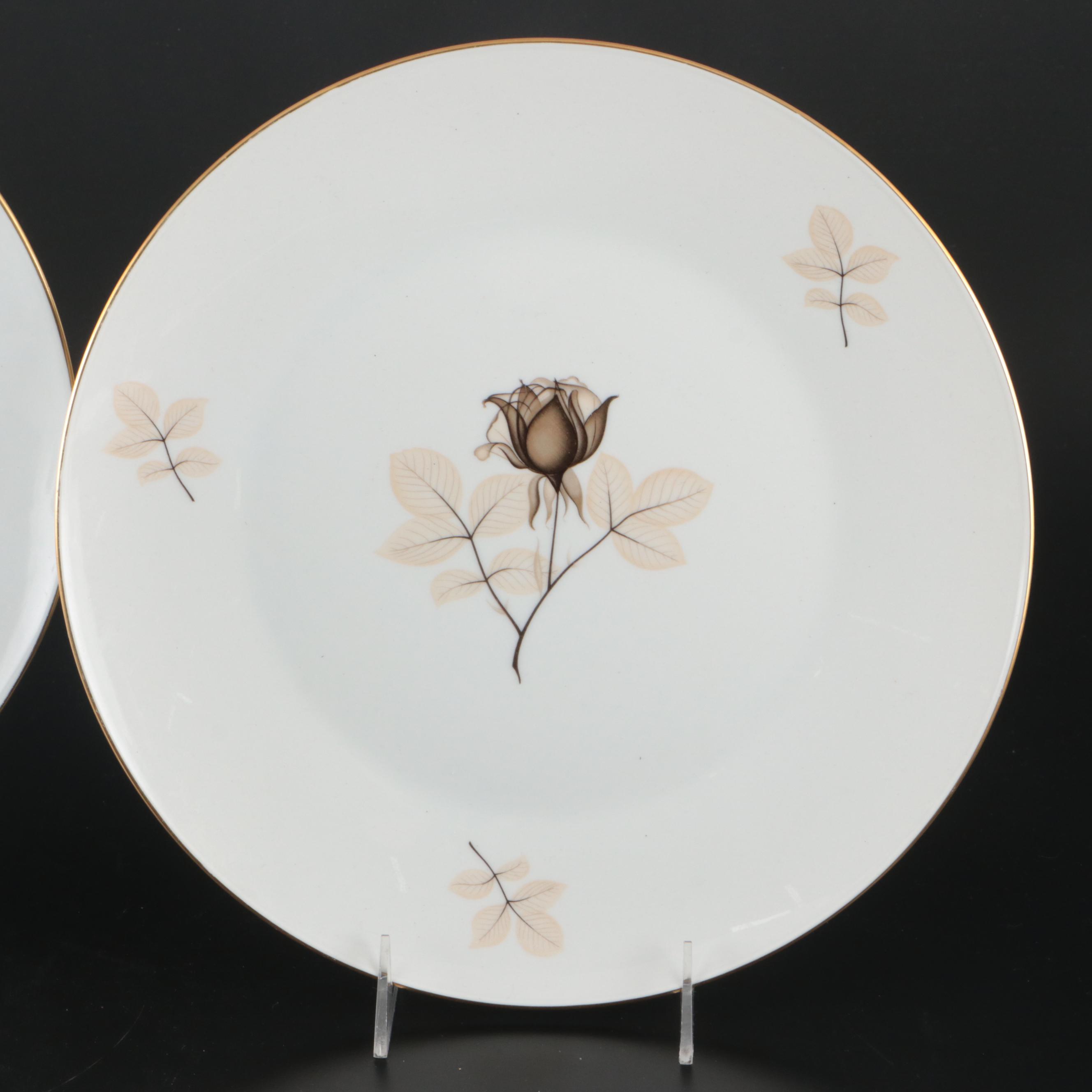 Rosenthal "Shadow Rose" Porcelain Dinnerware, Mid to Late 20th Century