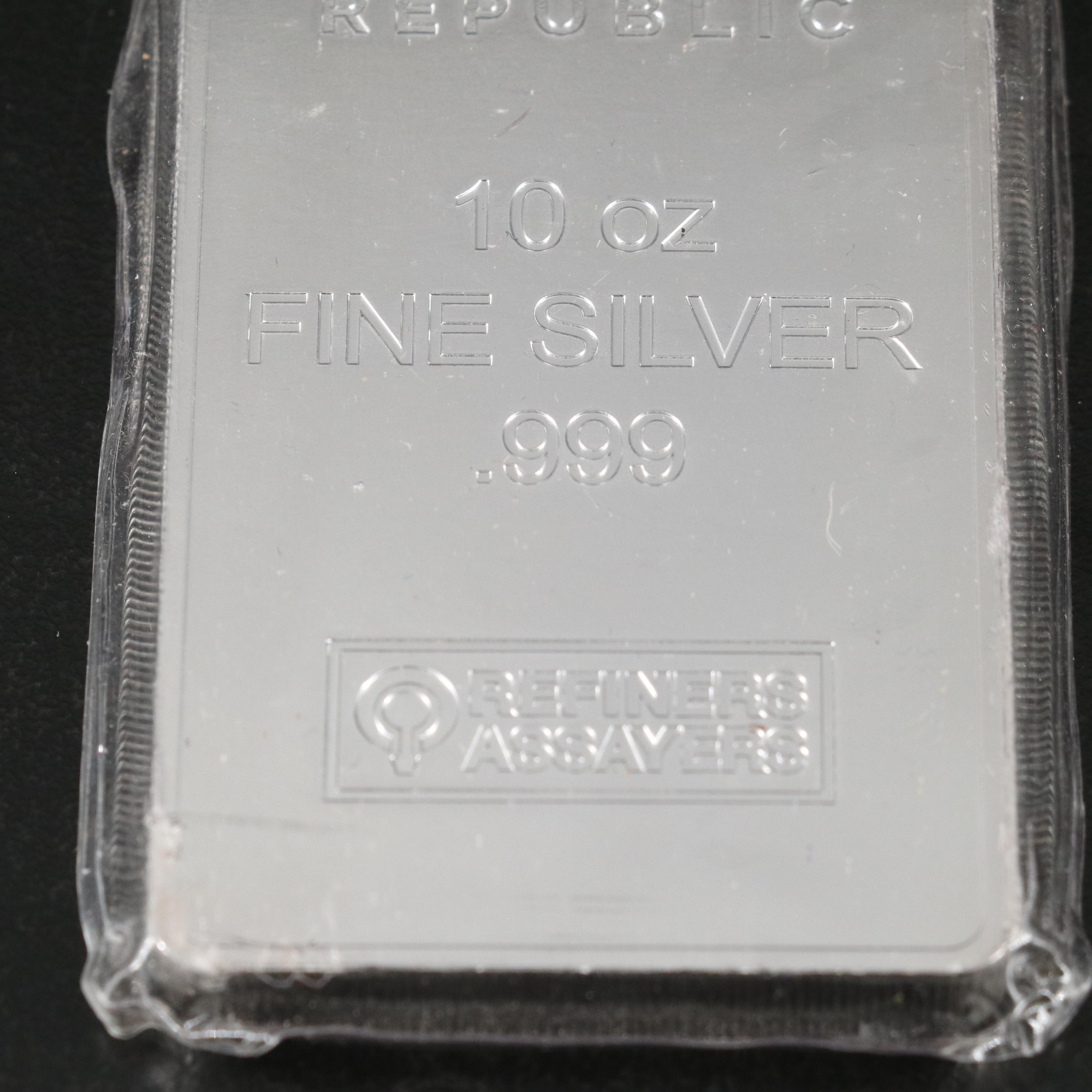 Republic Metals Corporation 10 Ounce .999 Silver Bar
