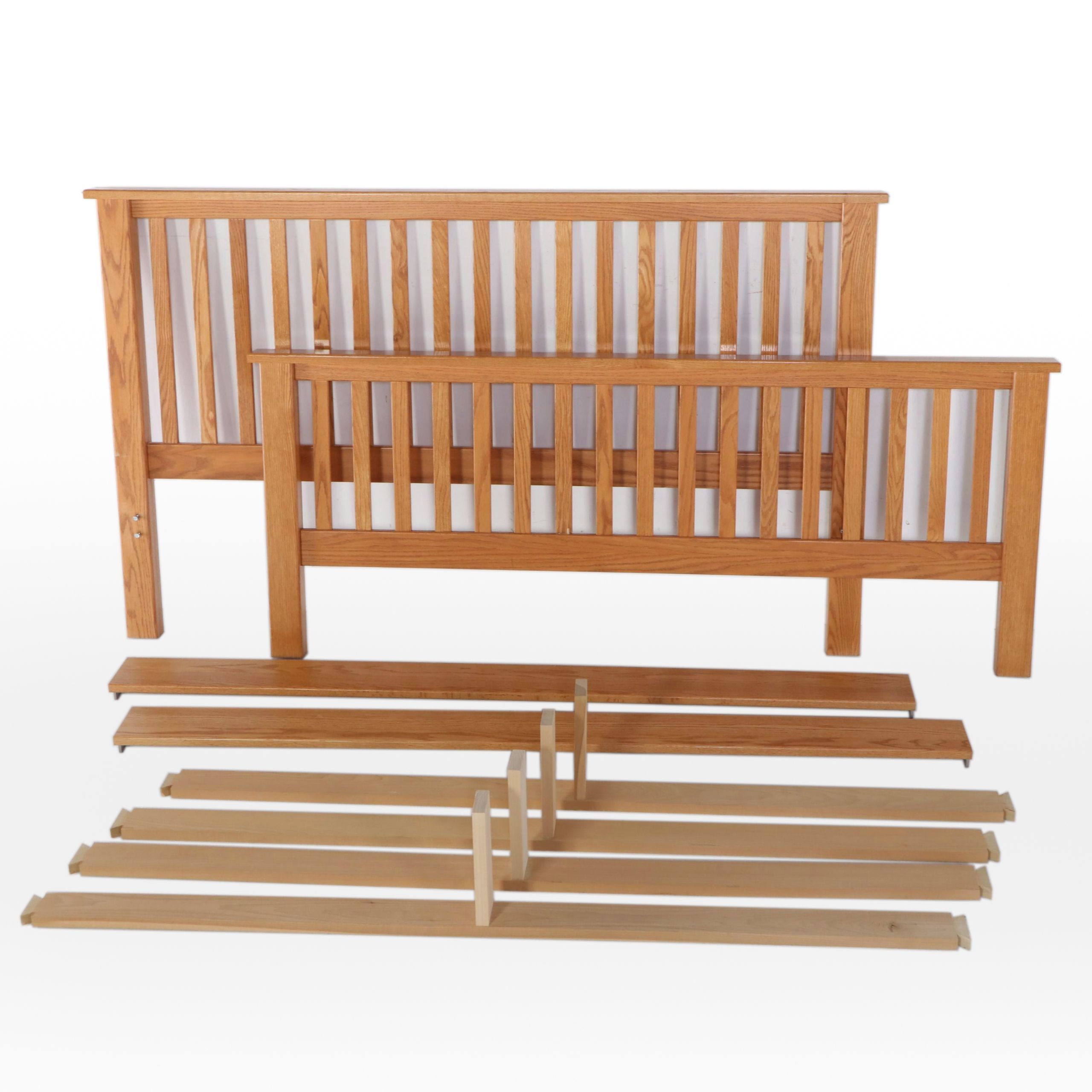 Craftsman Style Oak King Bed Frame