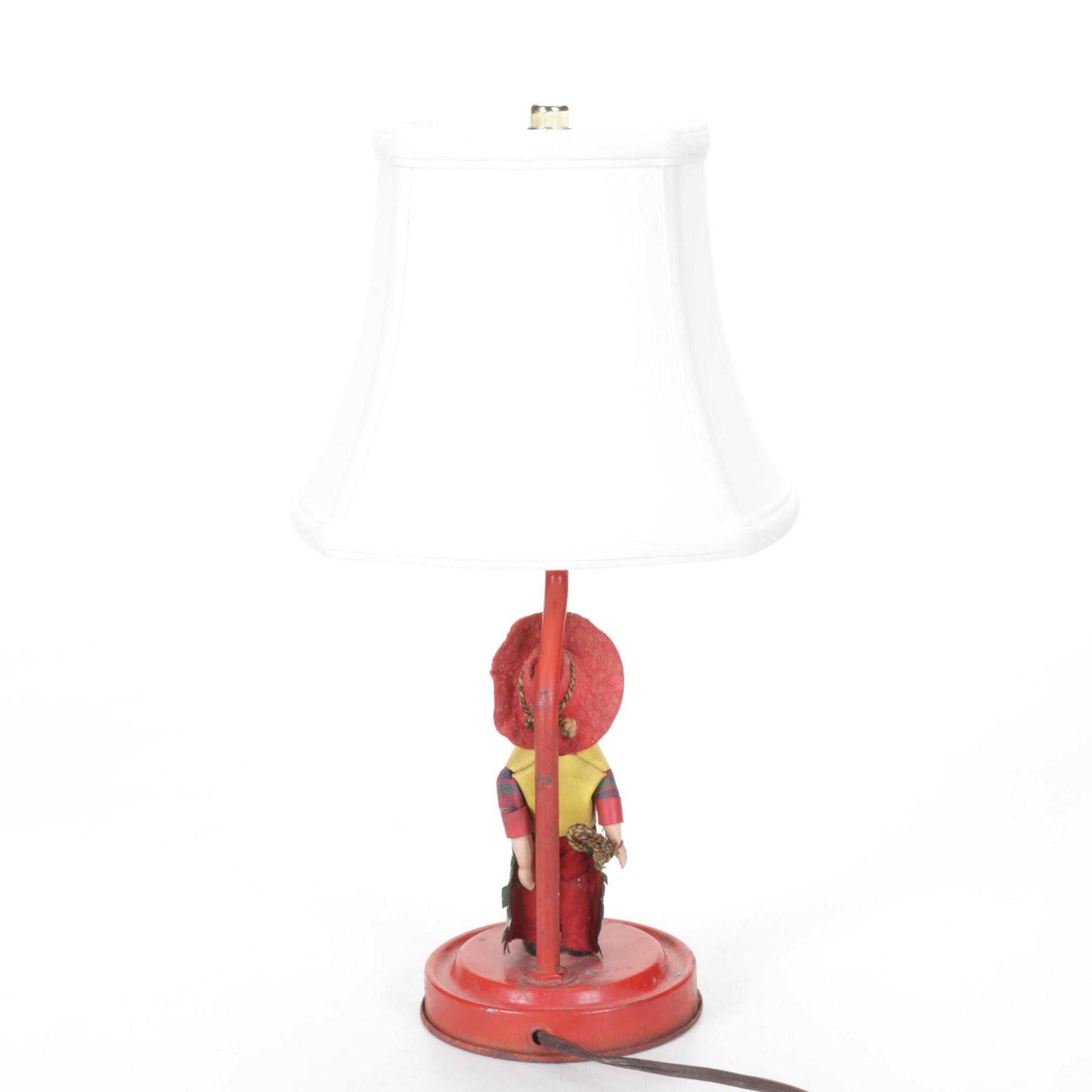 Celluloid Rodeo Cowboy Table Lamp