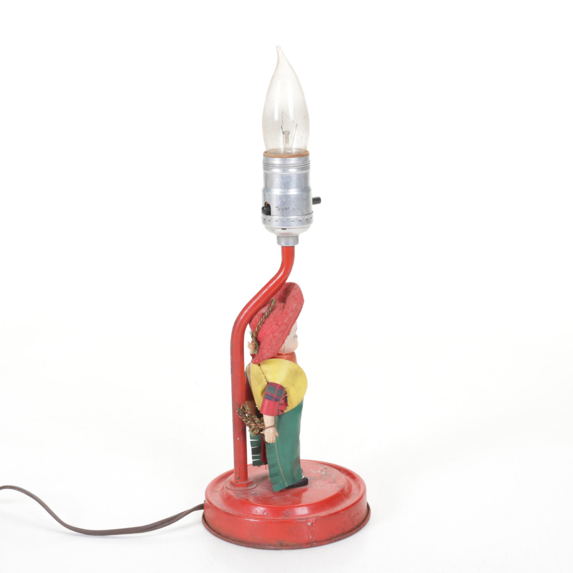 Celluloid Rodeo Cowboy Table Lamp