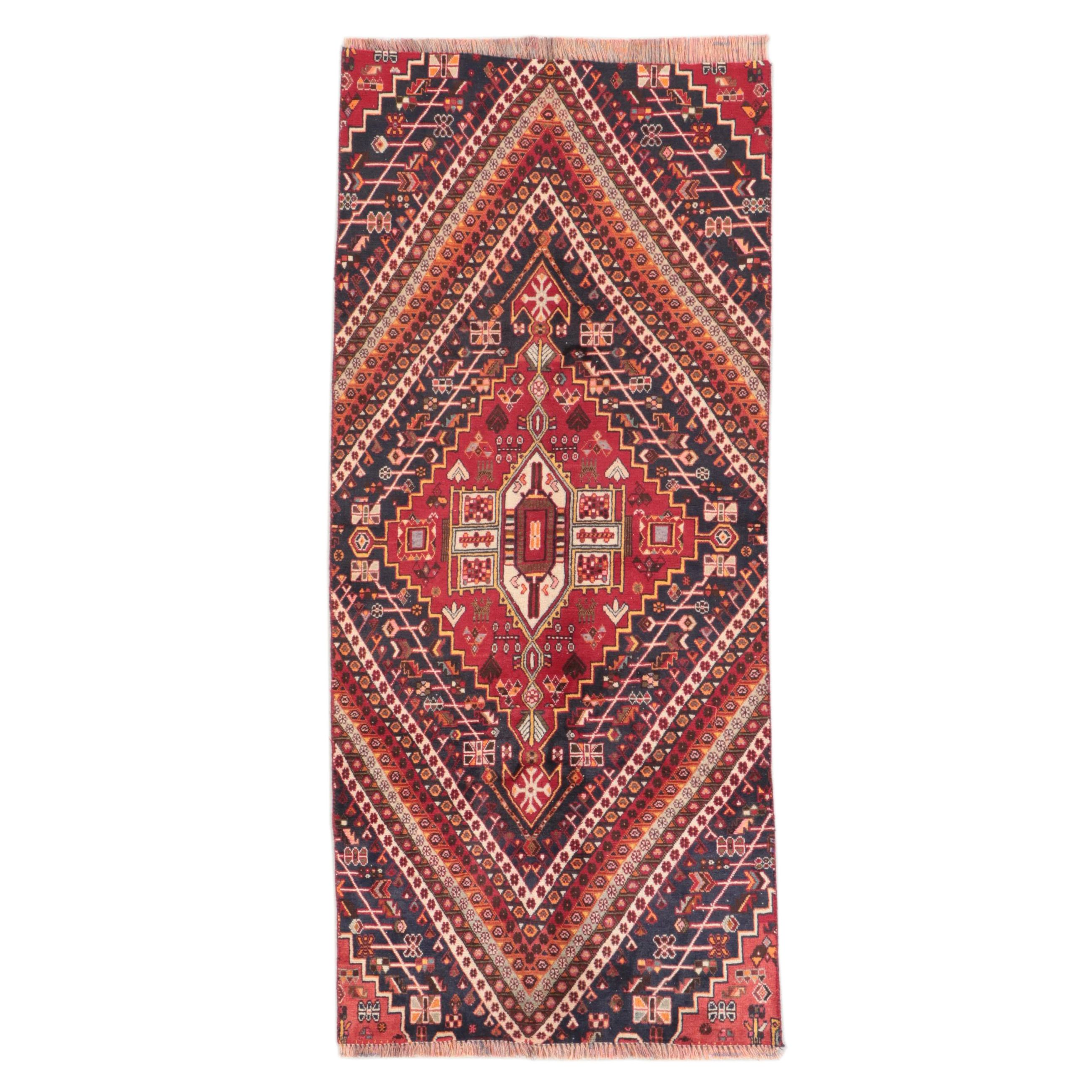 3'4 x 7'10 Hand-Knotted Persian Shiraz Long Rug