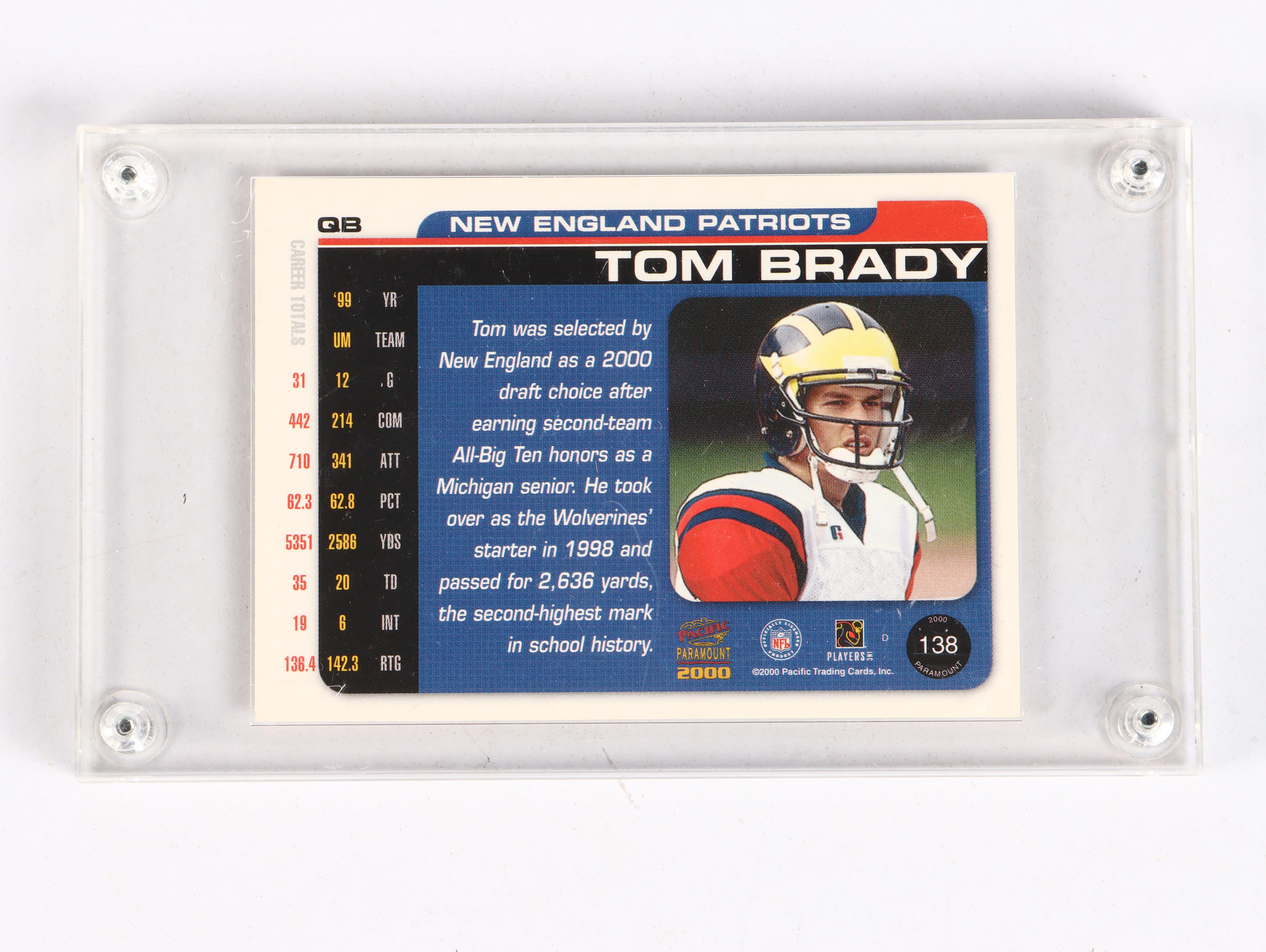 1998 Topps Peyton Manning and 2000 Paramount Tom Brady Rookie Football Cards