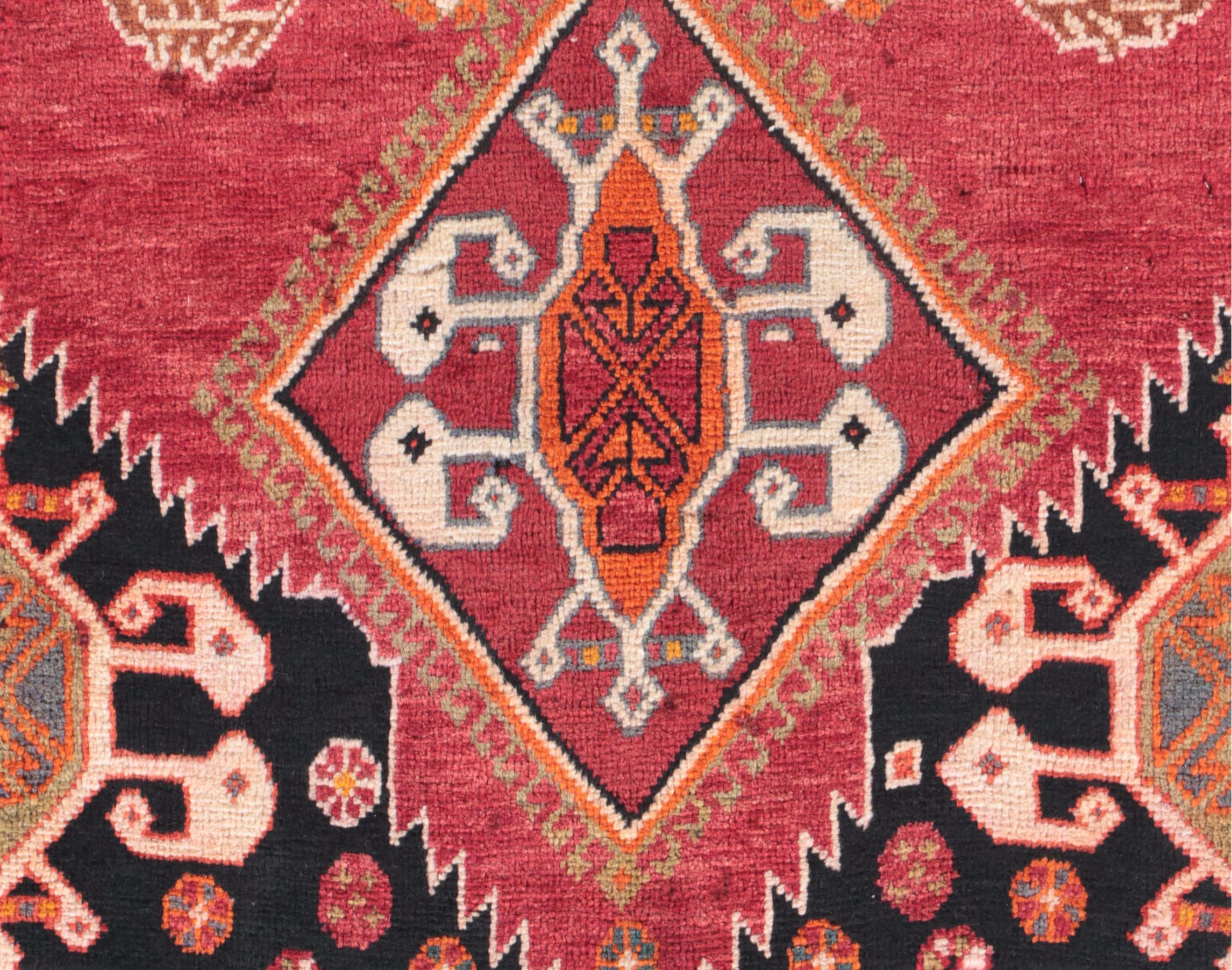 2' x 1'9 Hand-Knotted Persian Shiraz Remnant or Floor Mat