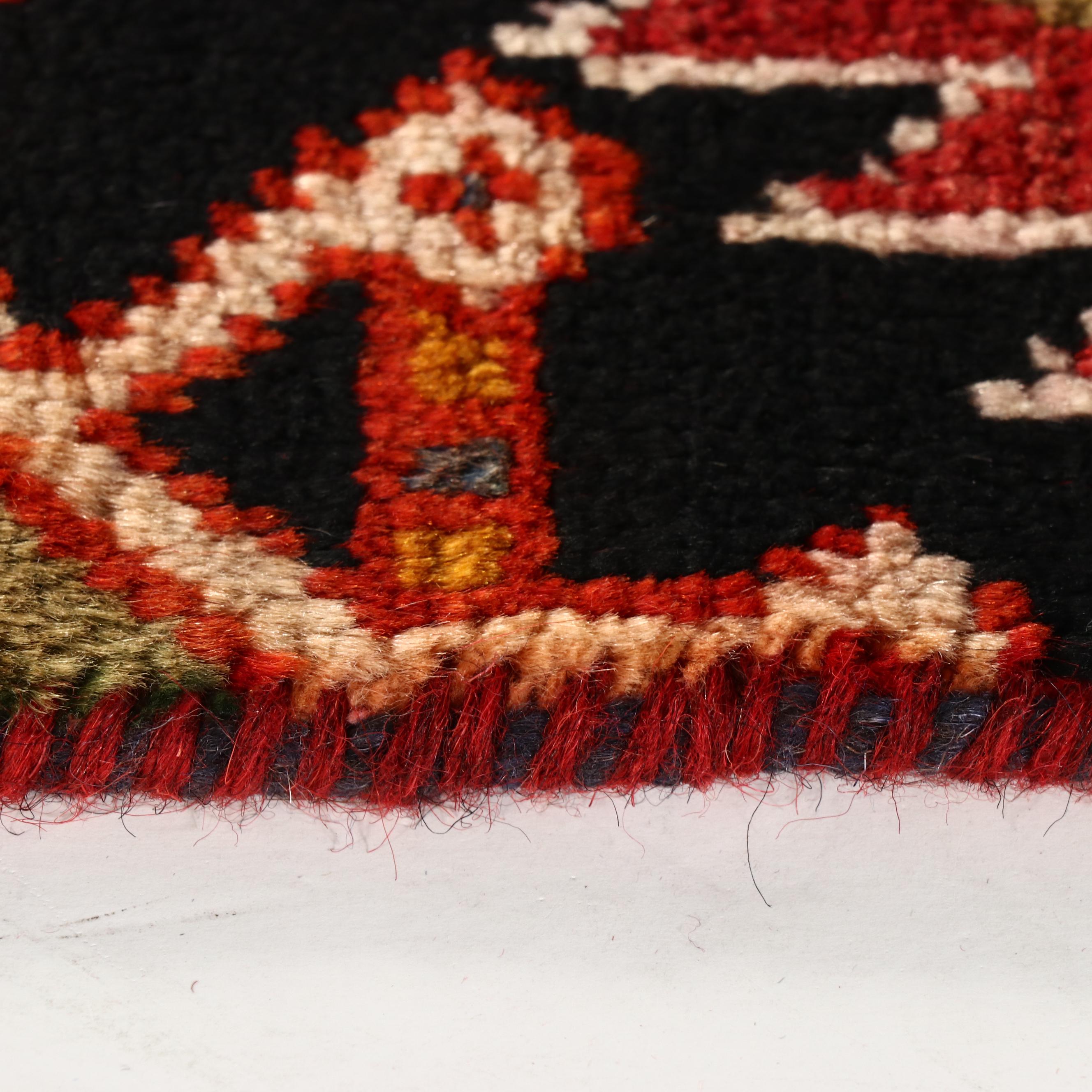 2' x 1'9 Hand-Knotted Persian Shiraz Remnant or Floor Mat