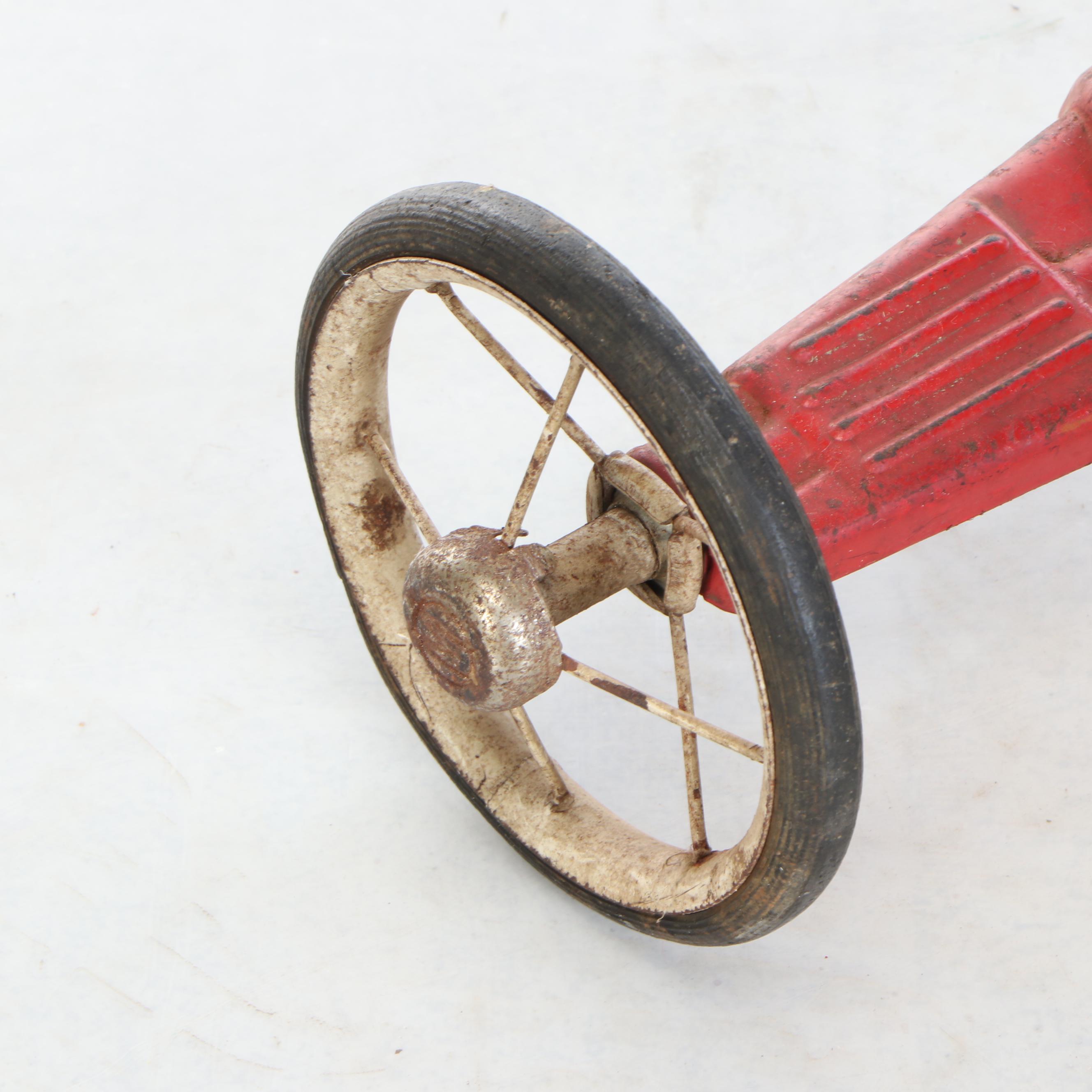 Mercury Red Metal Tricycle and Child's Bicycle, Mid-20th Century