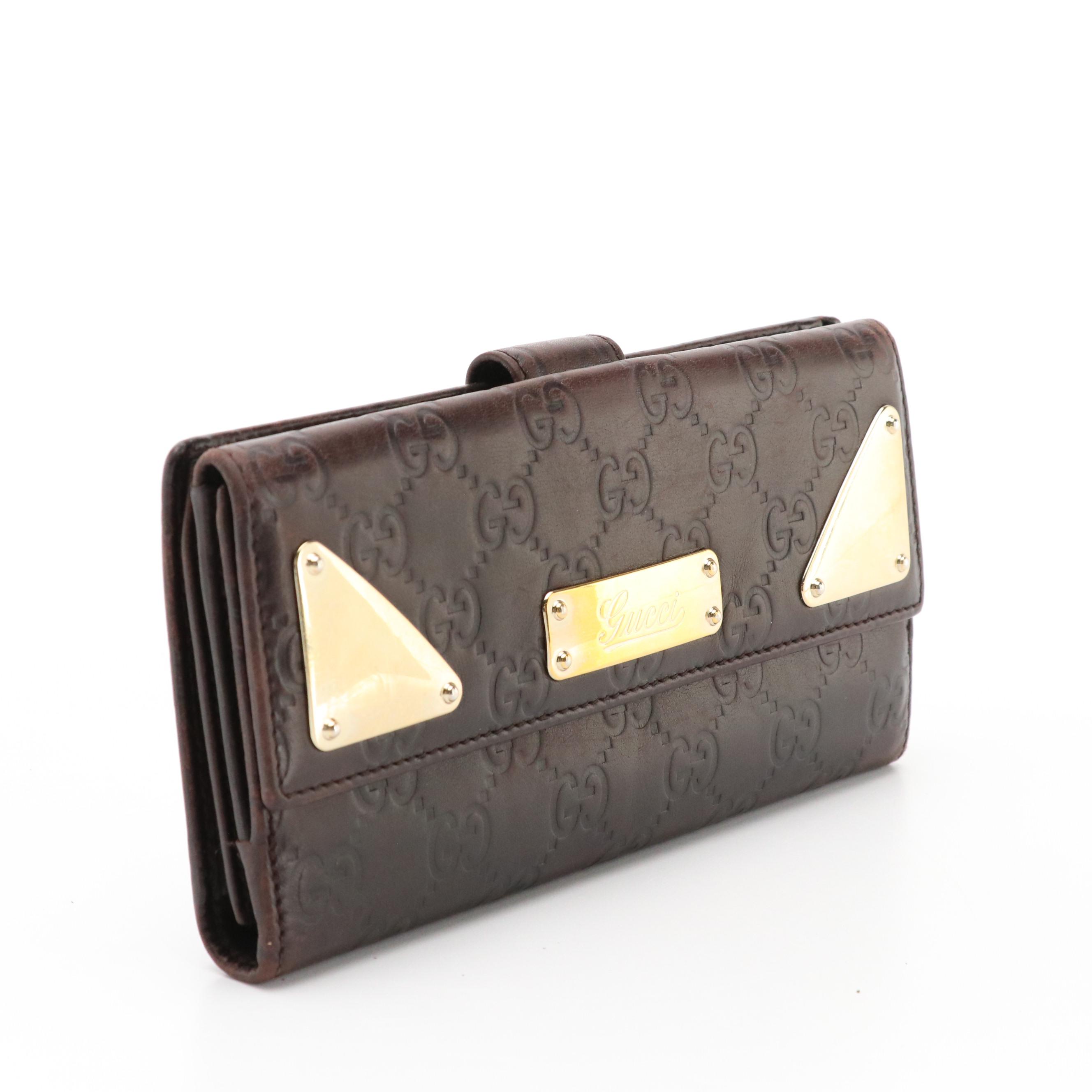 Gucci Dark Brown Guccissima Leather Continental Wallet