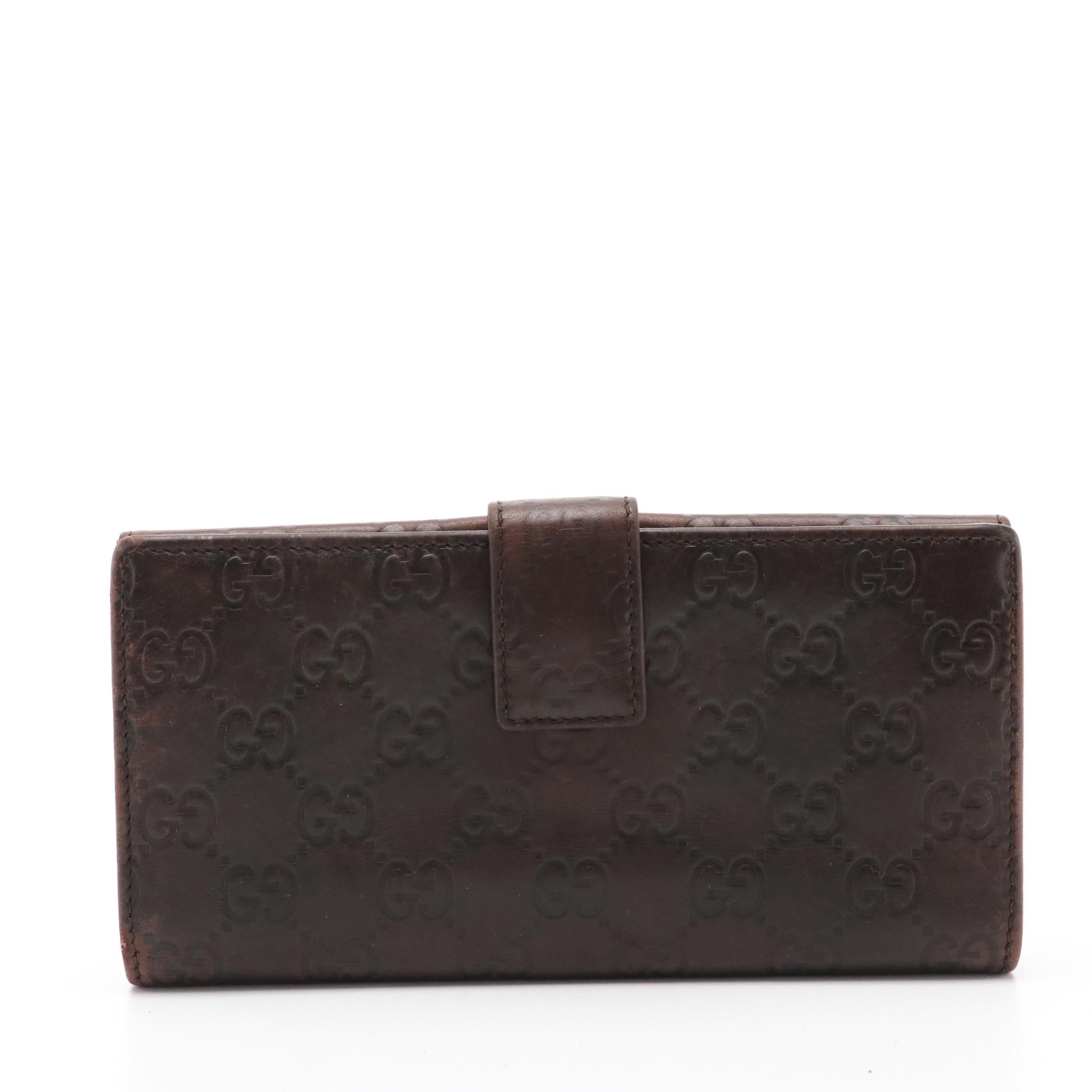 Gucci Dark Brown Guccissima Leather Continental Wallet