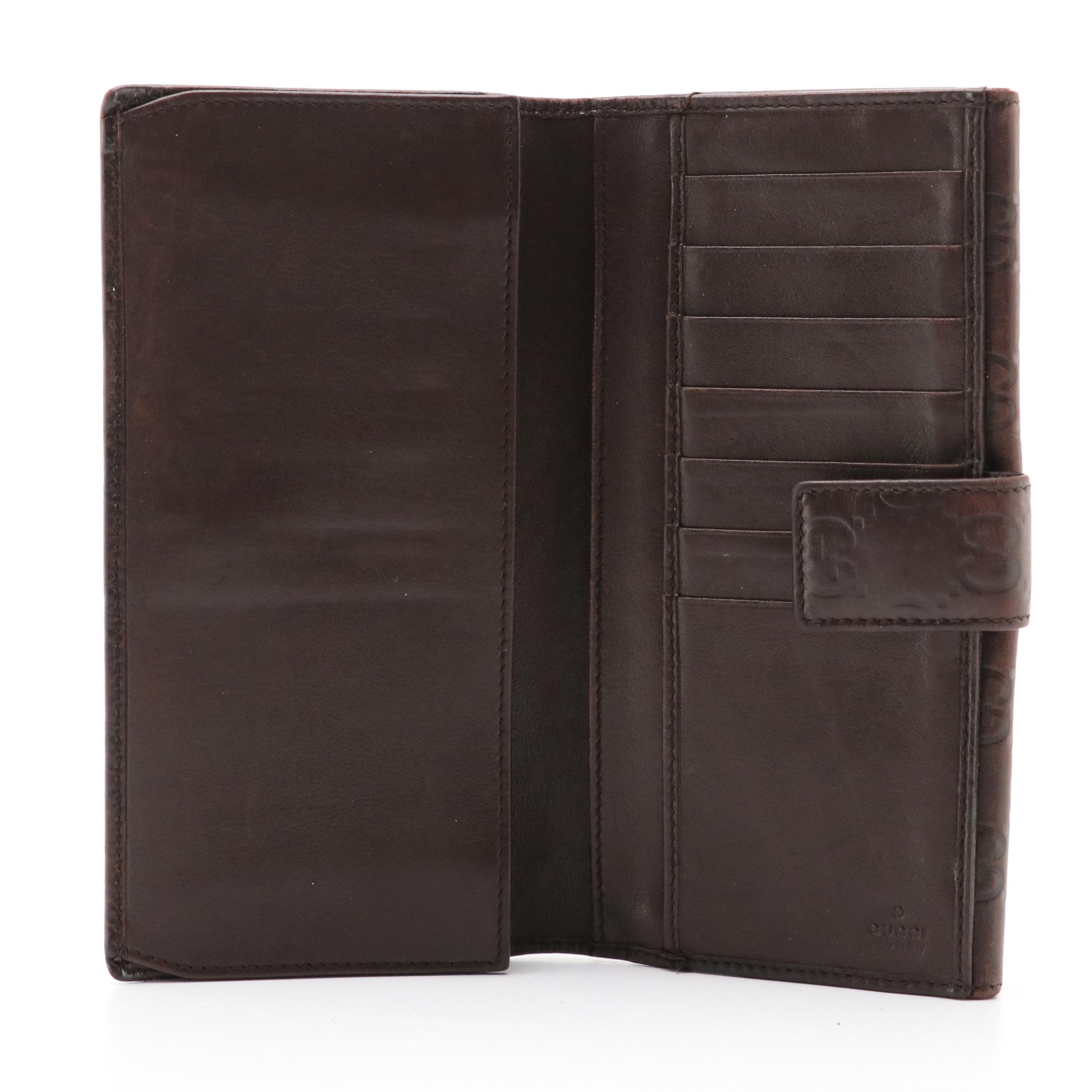 Gucci Dark Brown Guccissima Leather Continental Wallet