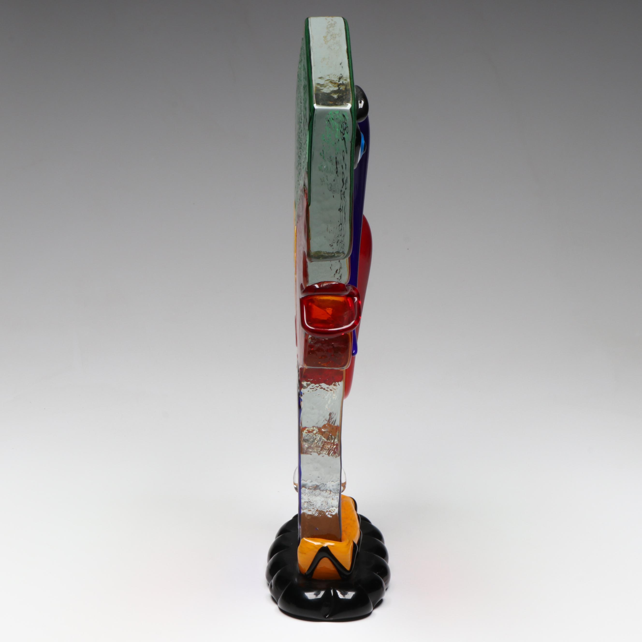Francesco Badioli Murano Fused Art Glass "Gemelli Picasso Head"