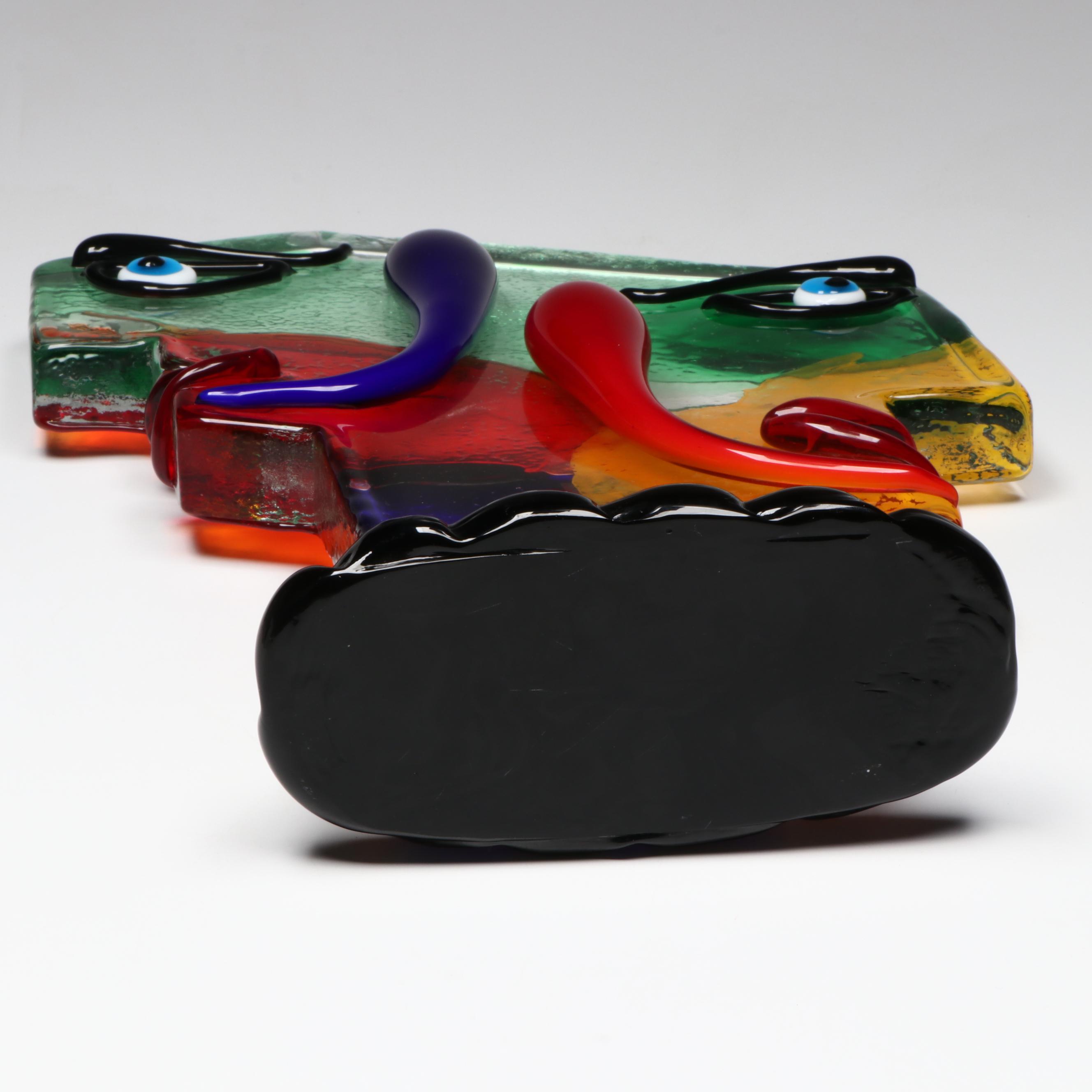 Francesco Badioli Murano Fused Art Glass "Gemelli Picasso Head"