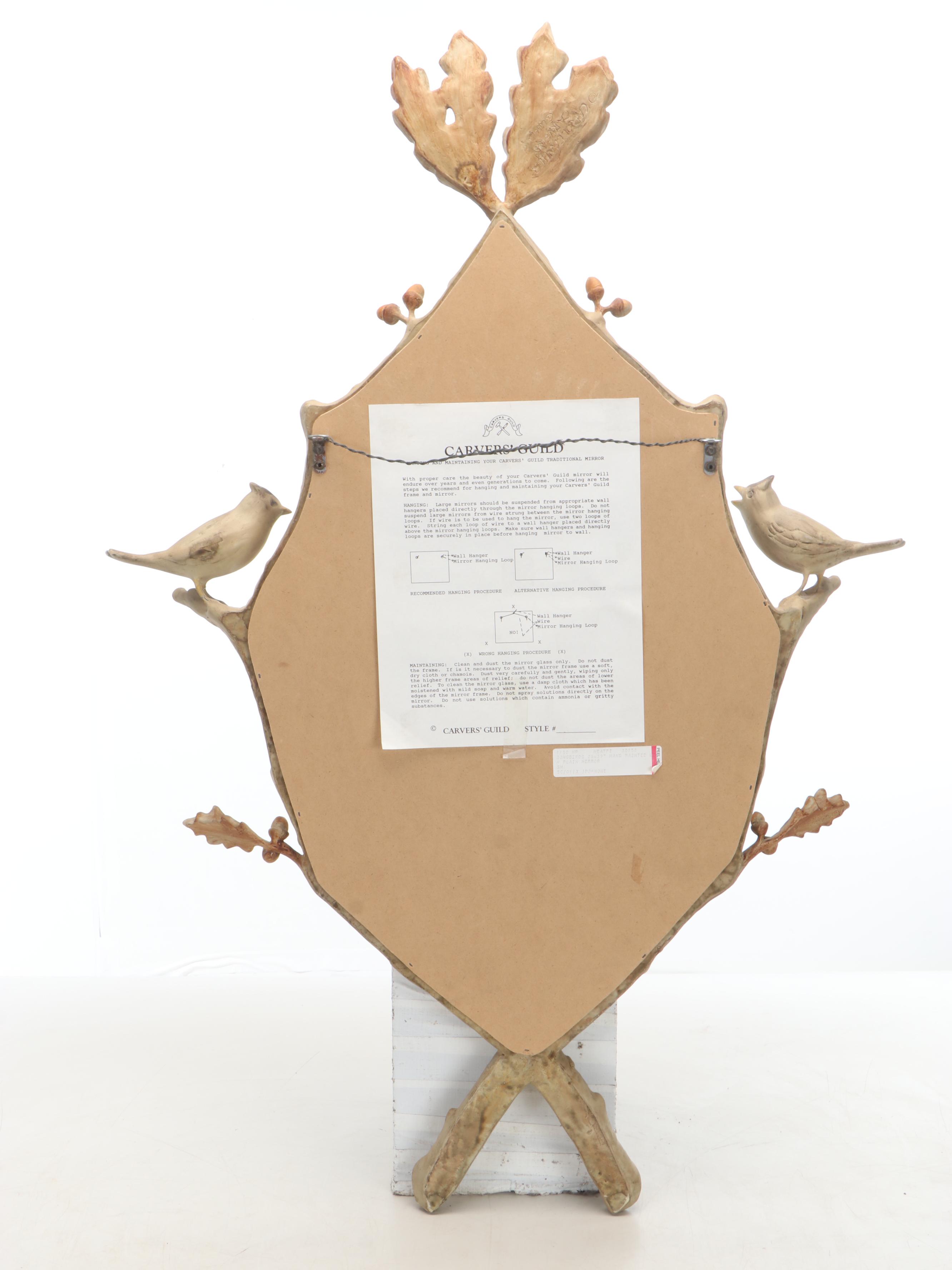 Carvers' Guild "Songbirds" Wooden Carved Wall Mirror