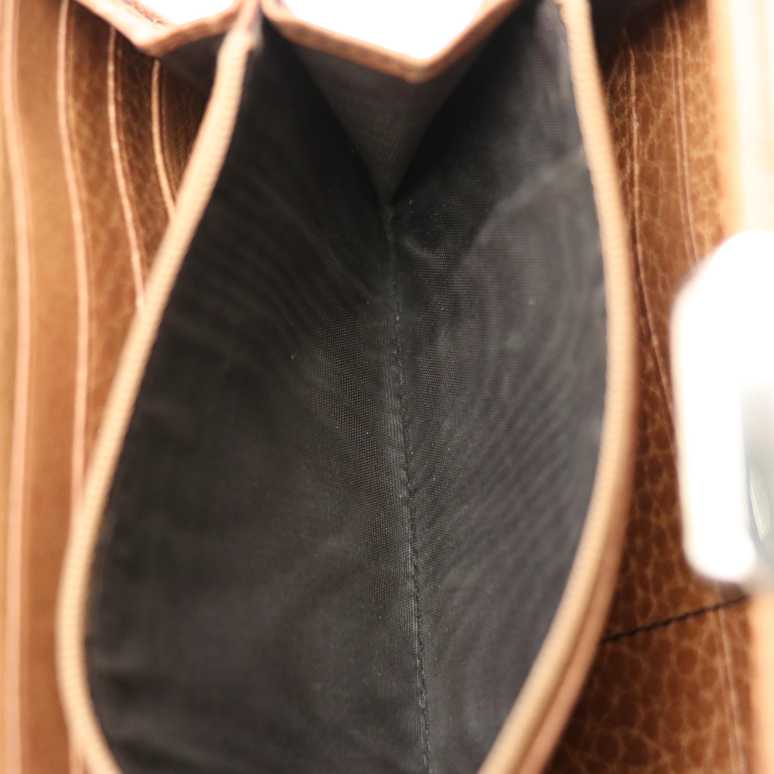 Gucci Brown Grained Leather Continental Wallet with Guccissima Stripe Detail