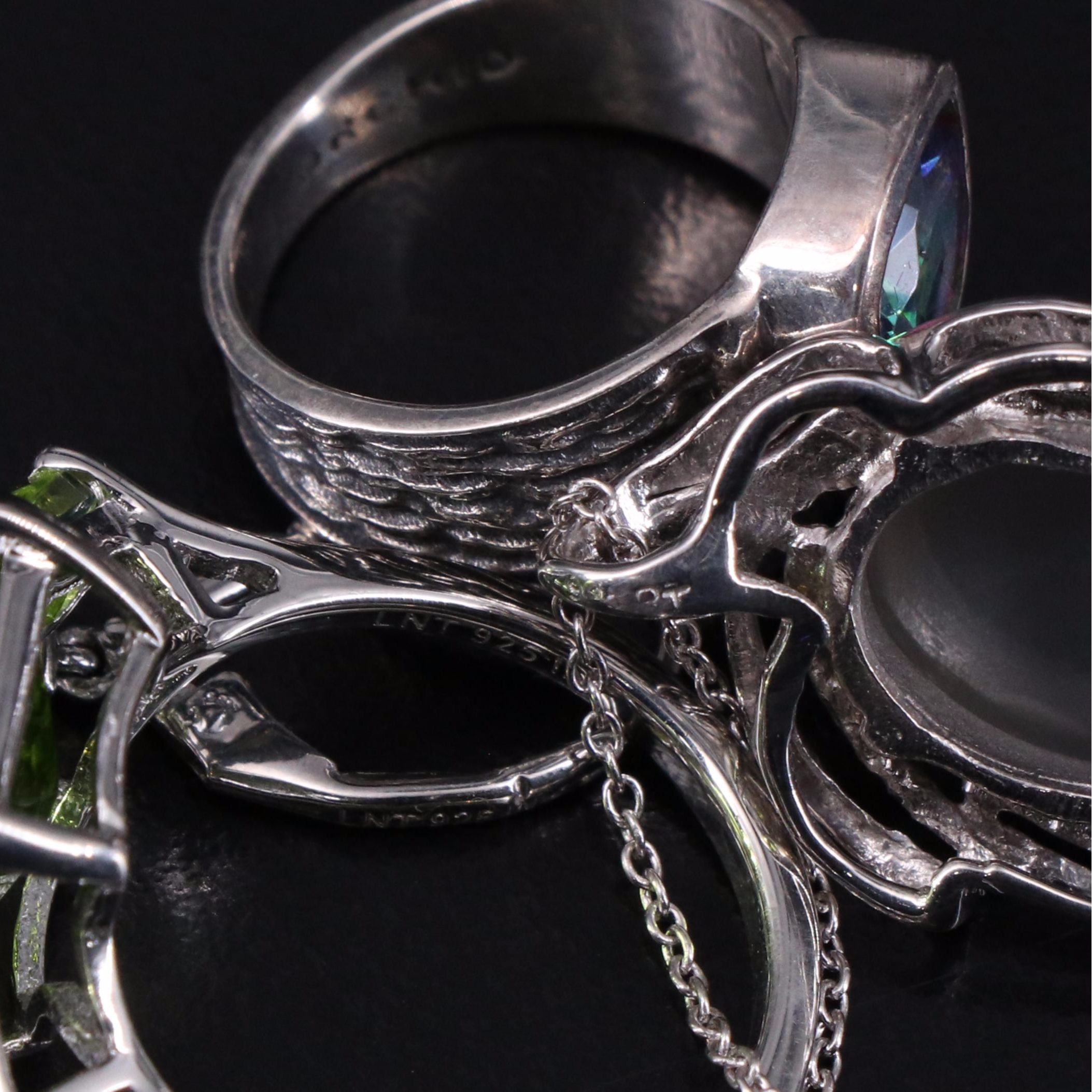 14 Assorted Sterling Silver Rings, Necklaces, Earrings, and Pendants