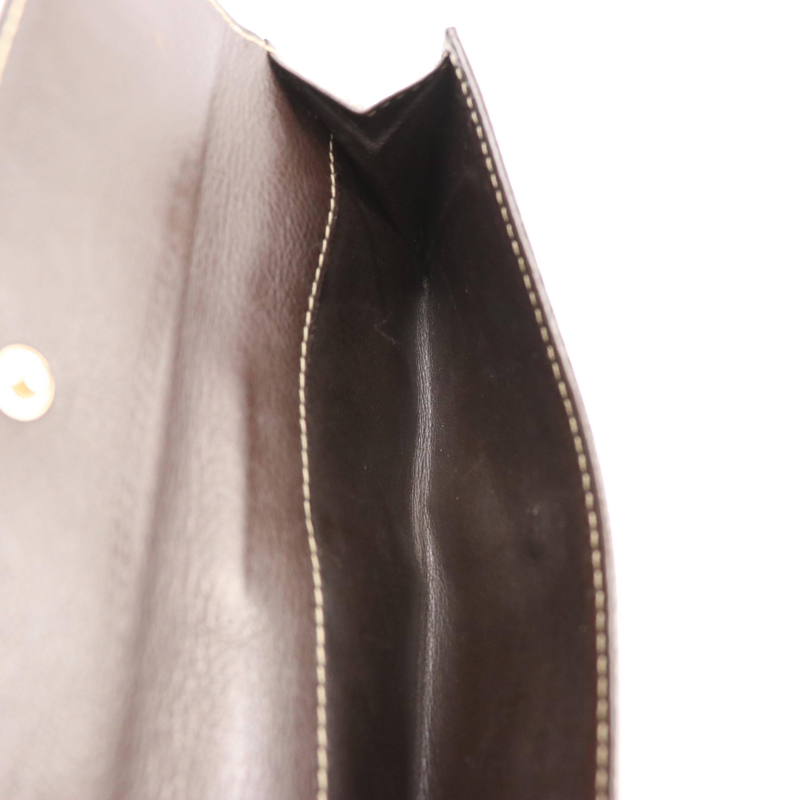 Gucci Heart-Flap Continental Wallet in GG Crystal Canvas and Brown Leather