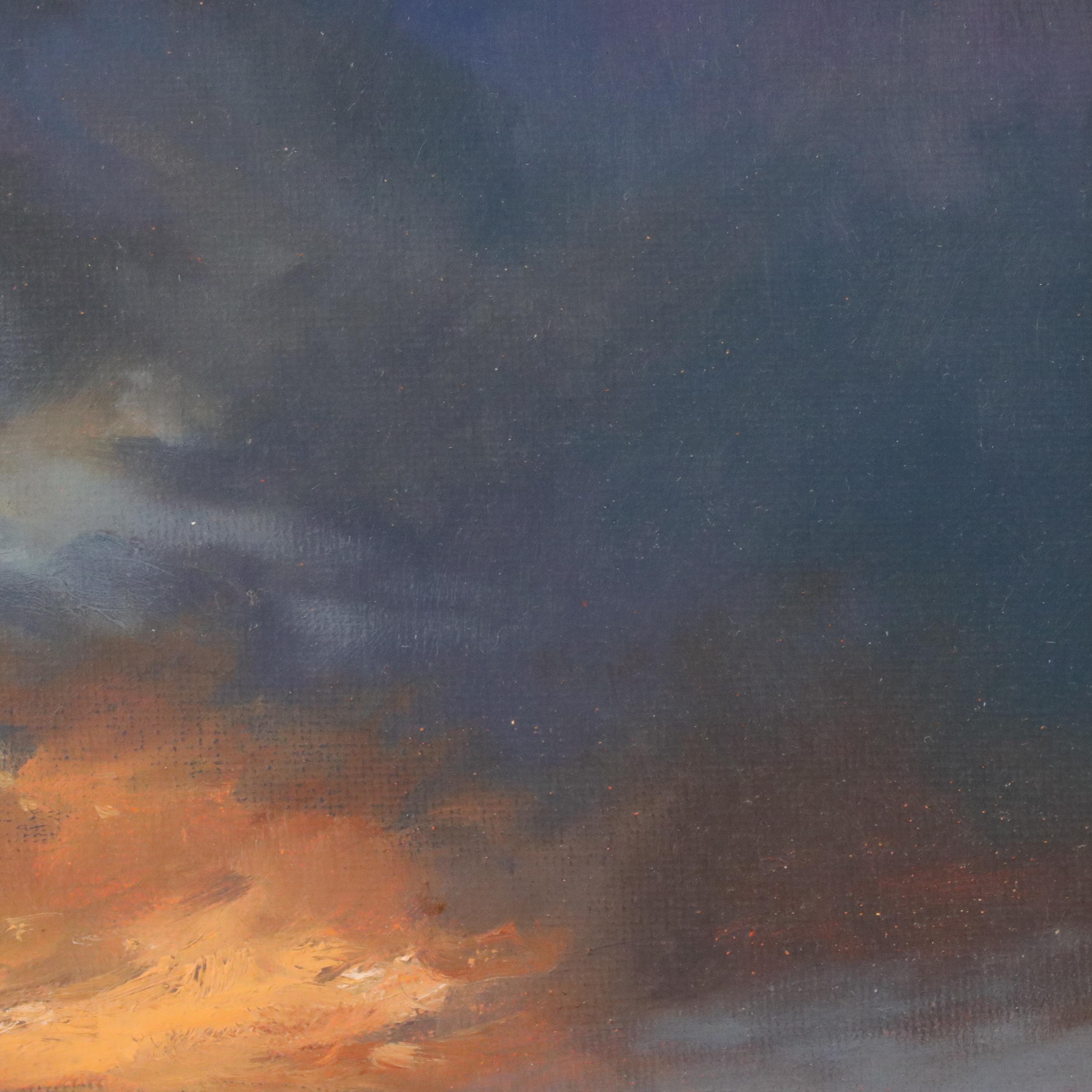 Sarah Brown Sunset Landscape Oil Painting "Luminescence in Shadows"