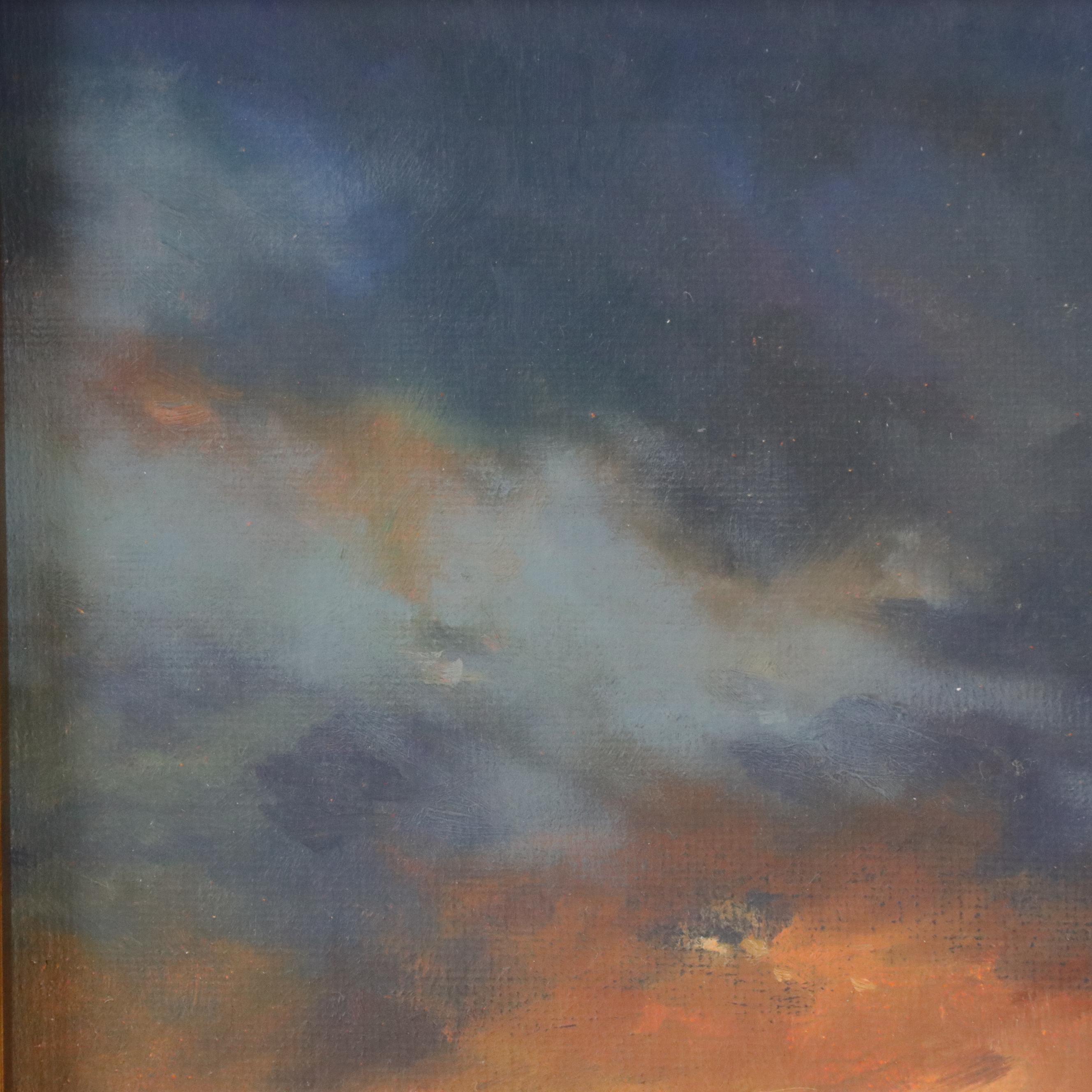 Sarah Brown Sunset Landscape Oil Painting "Luminescence in Shadows"