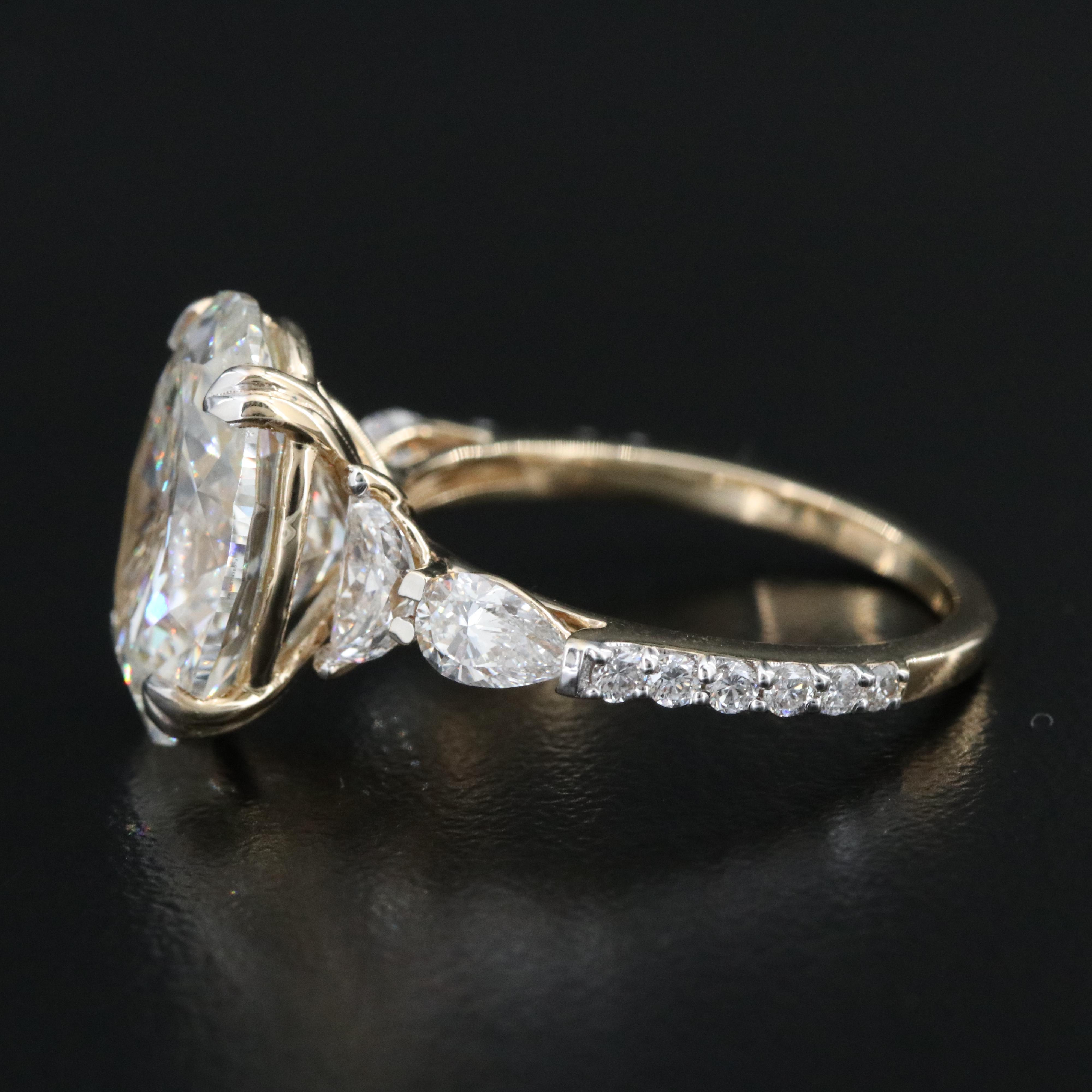 14K 6.96 CTW Lab Grown Diamond Ring with IGI Report