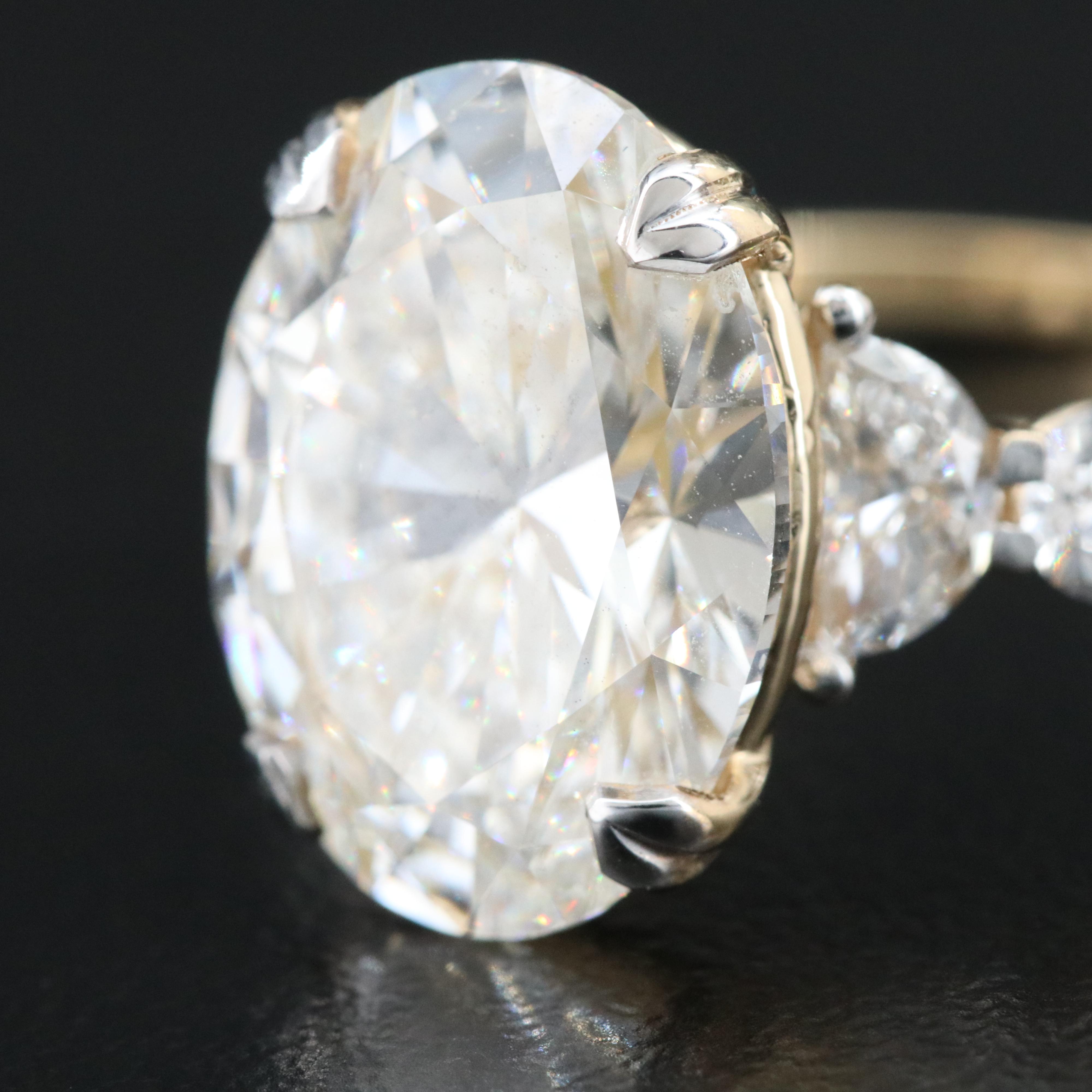 14K 6.96 CTW Lab Grown Diamond Ring with IGI Report