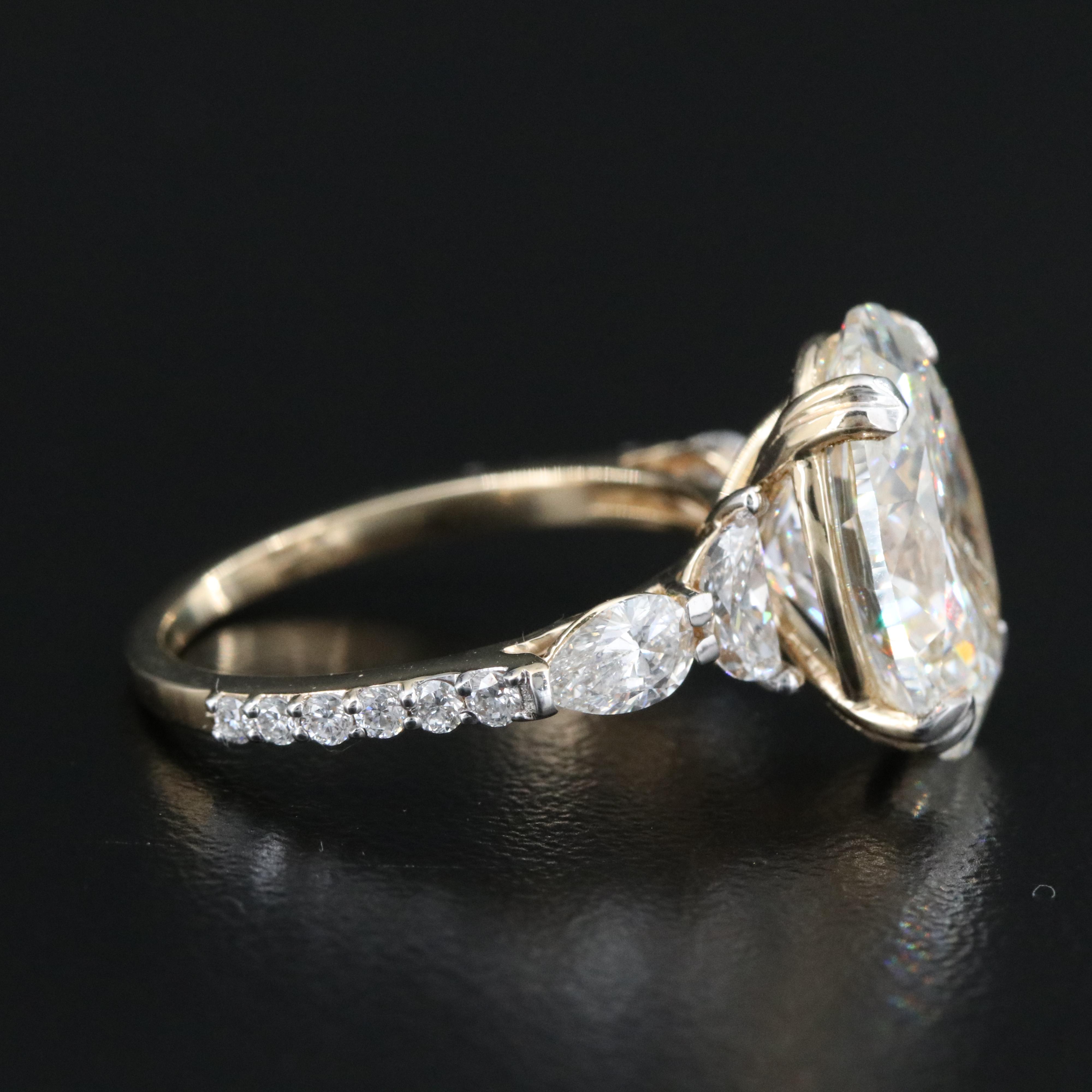 14K 6.96 CTW Lab Grown Diamond Ring with IGI Report