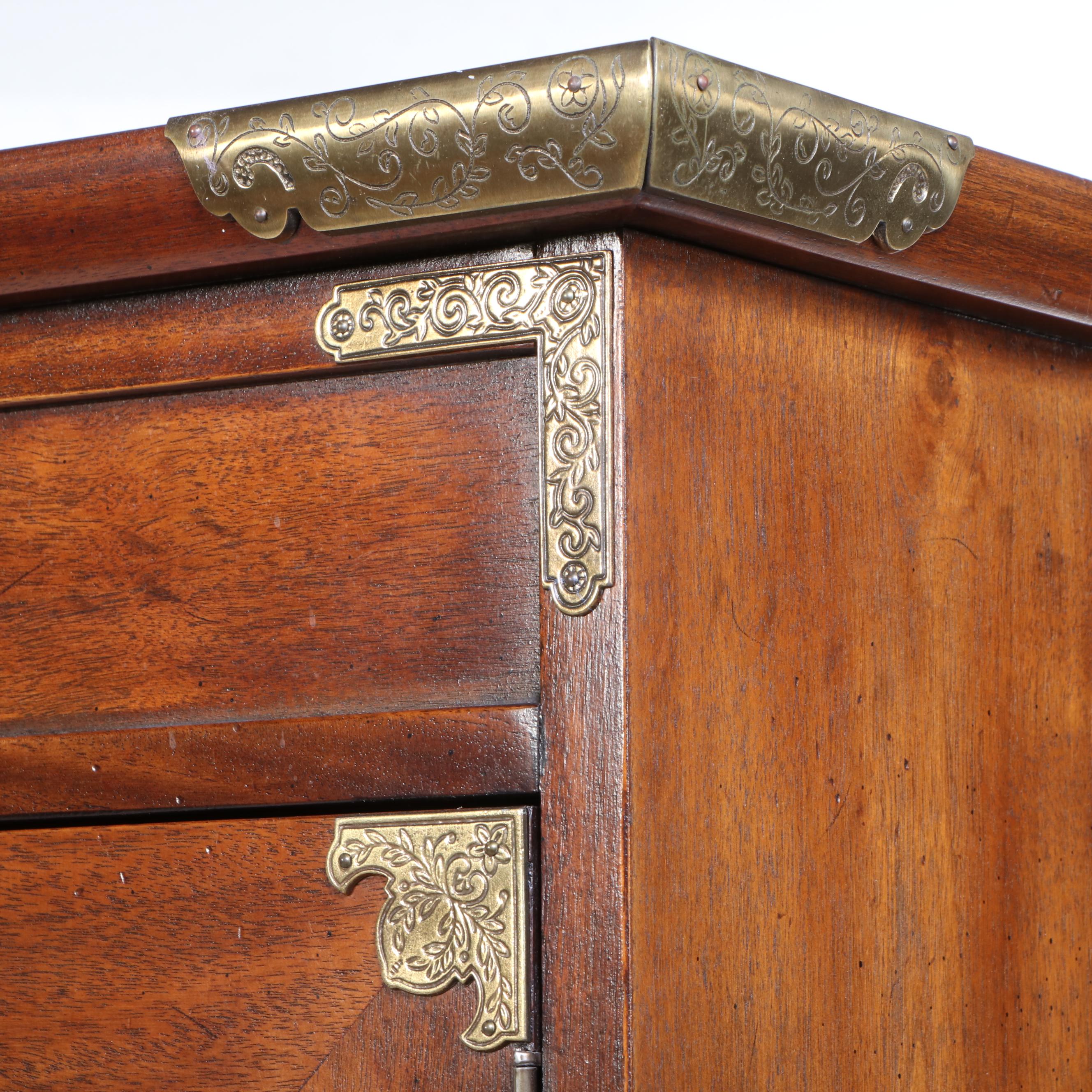Henredon "Pan Asian" Mahogany Cabinet with Brass Hardware, Late 20th C.